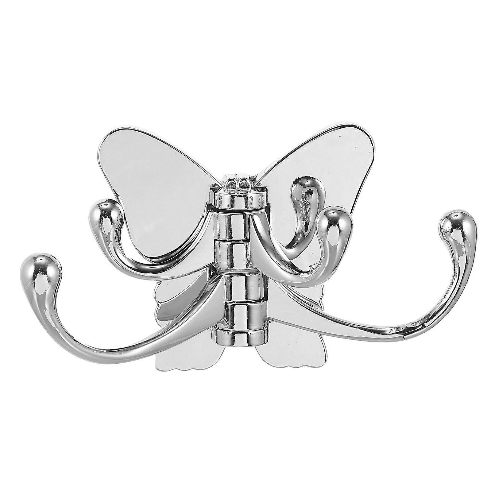 Clothing Hanger Rotating Butterflies Hook Kitchen Dining Room 8x7cm Zinc Alloy 1Pack