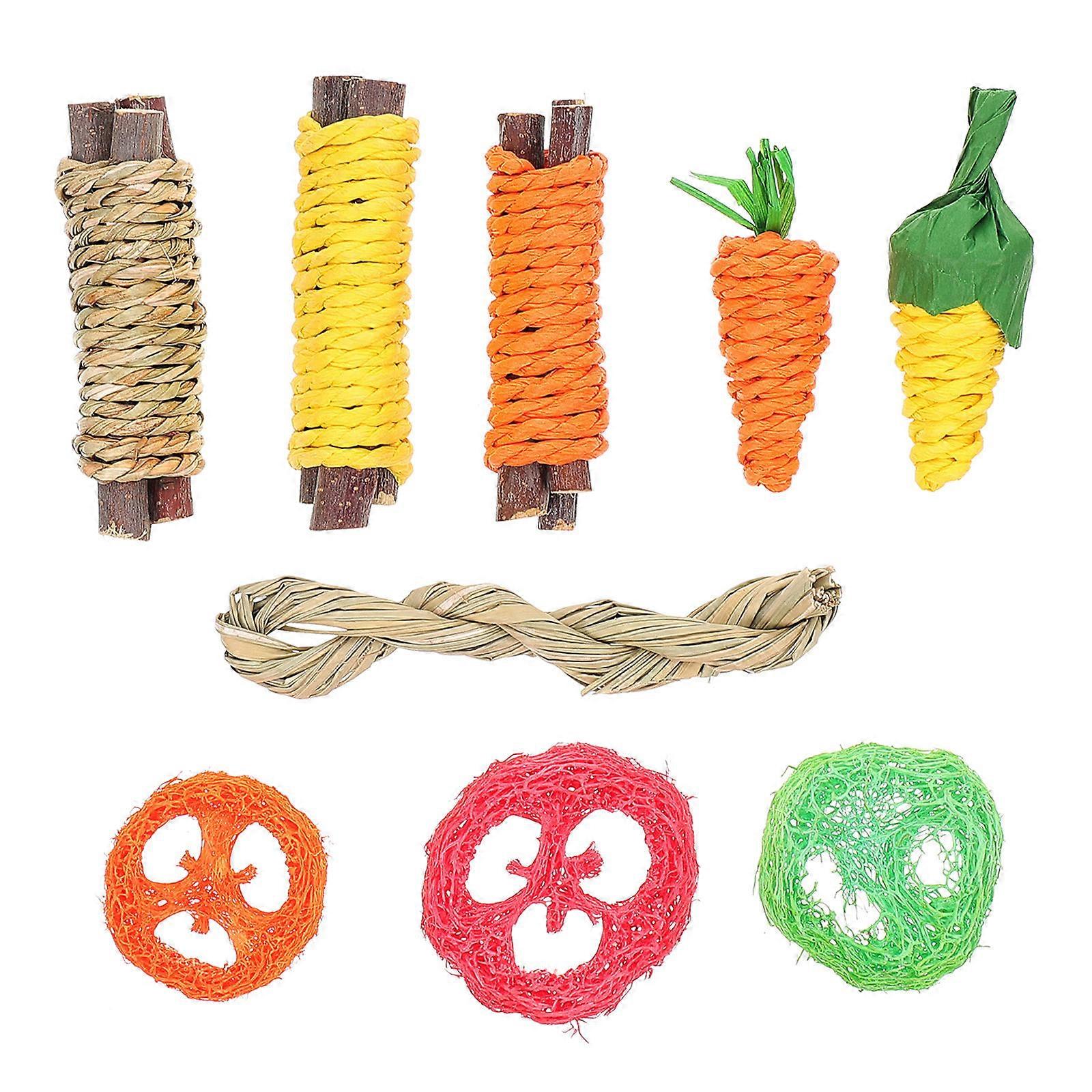 Bunny Chew Wooden Hamster Teething Toy for Indoor Play to Reduce Destructive Behavior in Small Pets