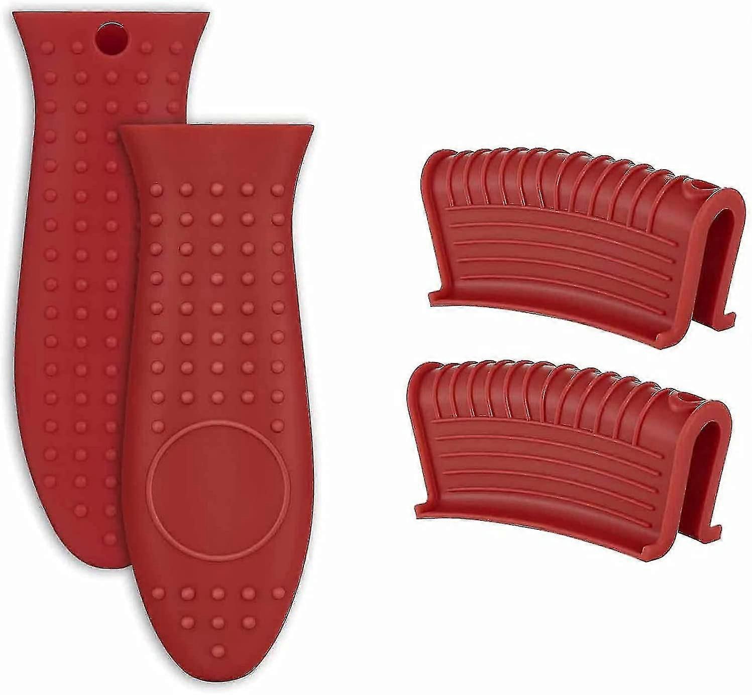 Set Of Cast Iron Pan Handle Lids, Silicone Pan Support Sleeve, Heat Resistant For Cooking