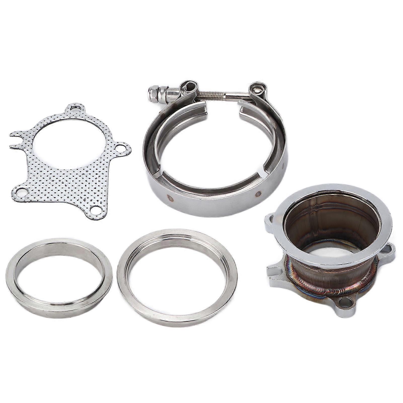 5 Bolts Turbo Downpipe Flange to 3in V Band Clamp Adapter Kit for T3 / T4 Turbos