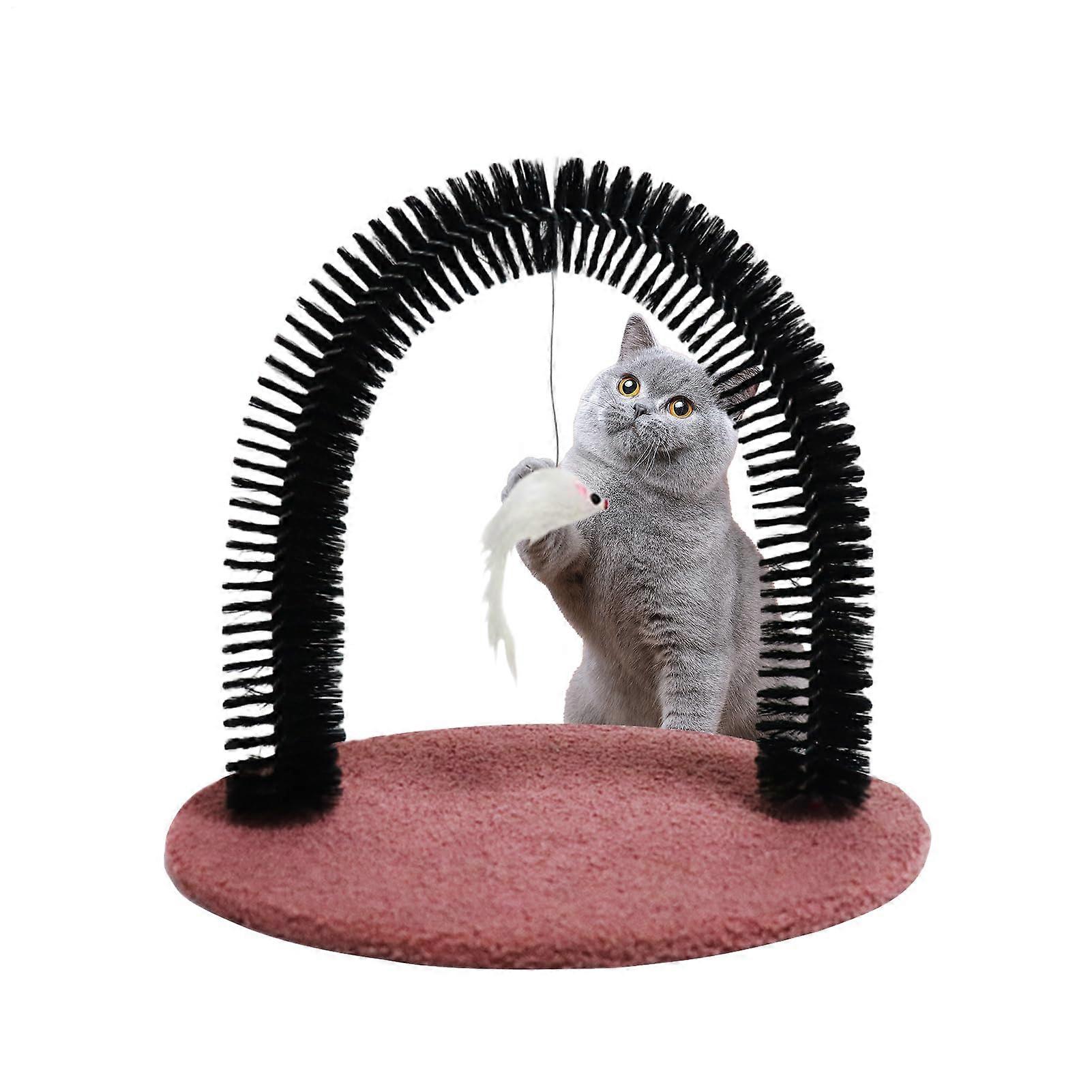 Kratzer Pet Arch Multifunctional Cat Scratcher Soft Border Massage Red Brown