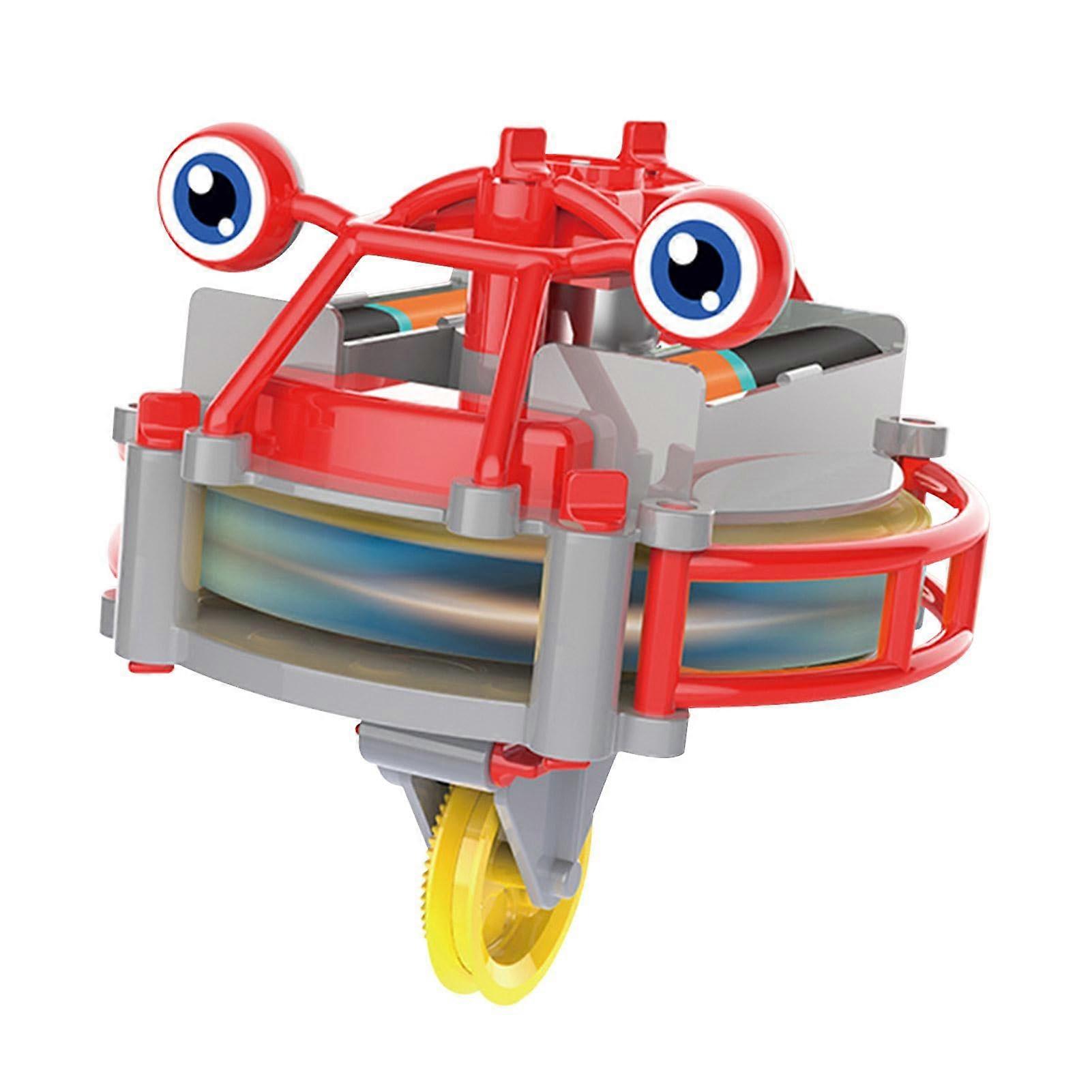 Gyroscope Toy For Kids And Adults, 2-In-1 Rope Unicycle And Electric Spinner, Red, Balance Challenge