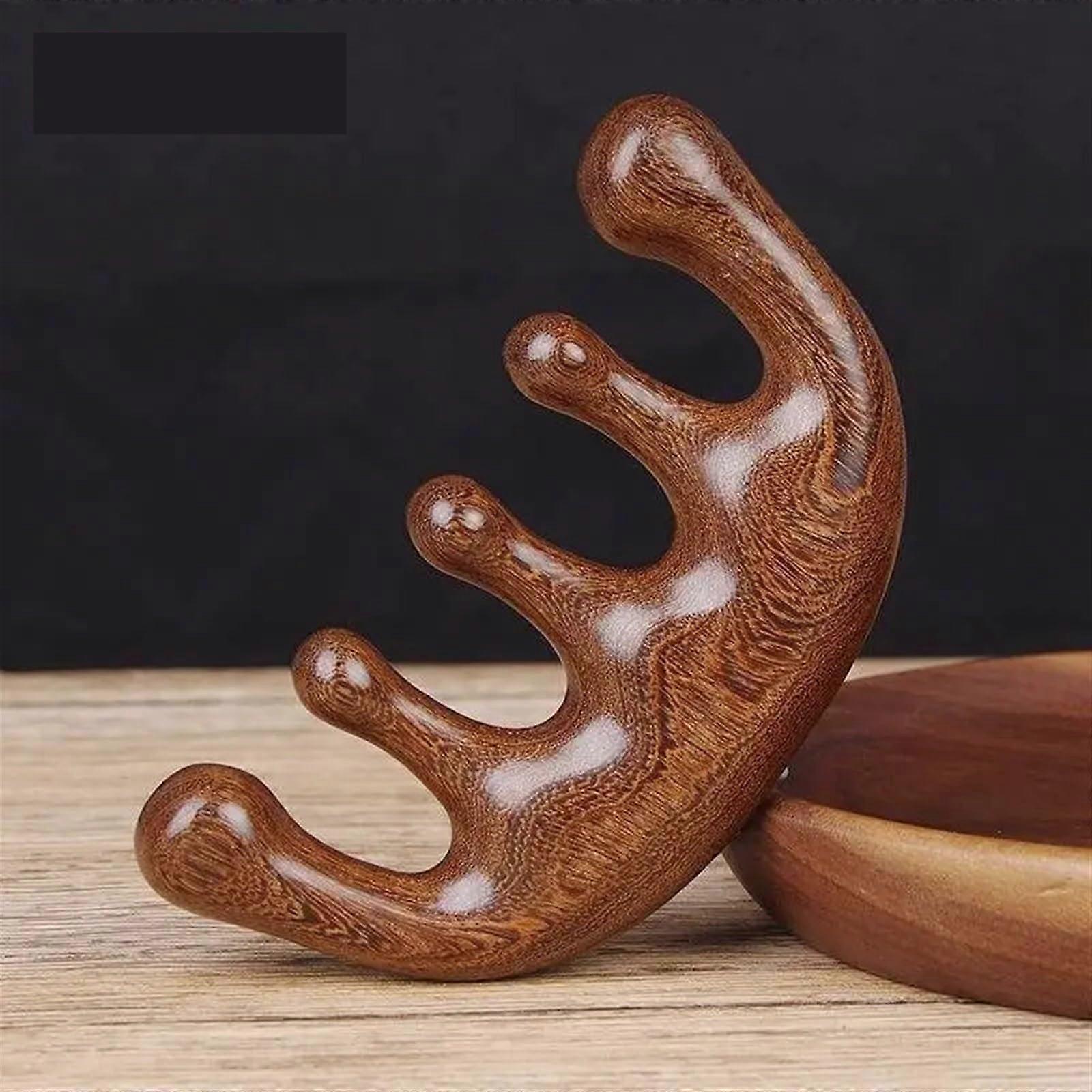 Massage Comb Natural Wood Wide Tooth Hair Comb Multifunctional Scalp Massage Comb Green Sandalwood Size Black Sandalwood