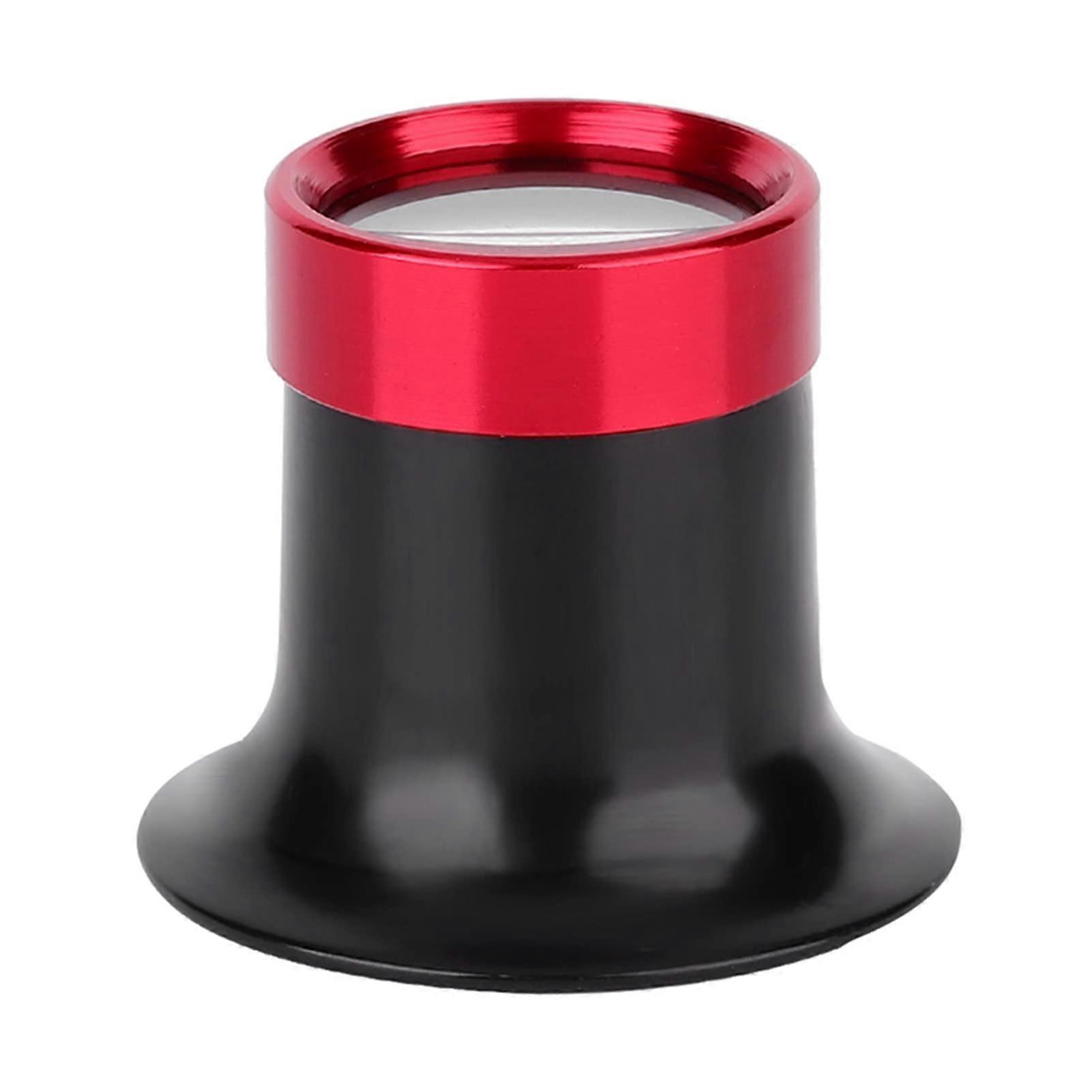 10x Jeweler Loupe Magnifier for Watch with Aluminum Alloy in Red and Black, Portable Small Light
