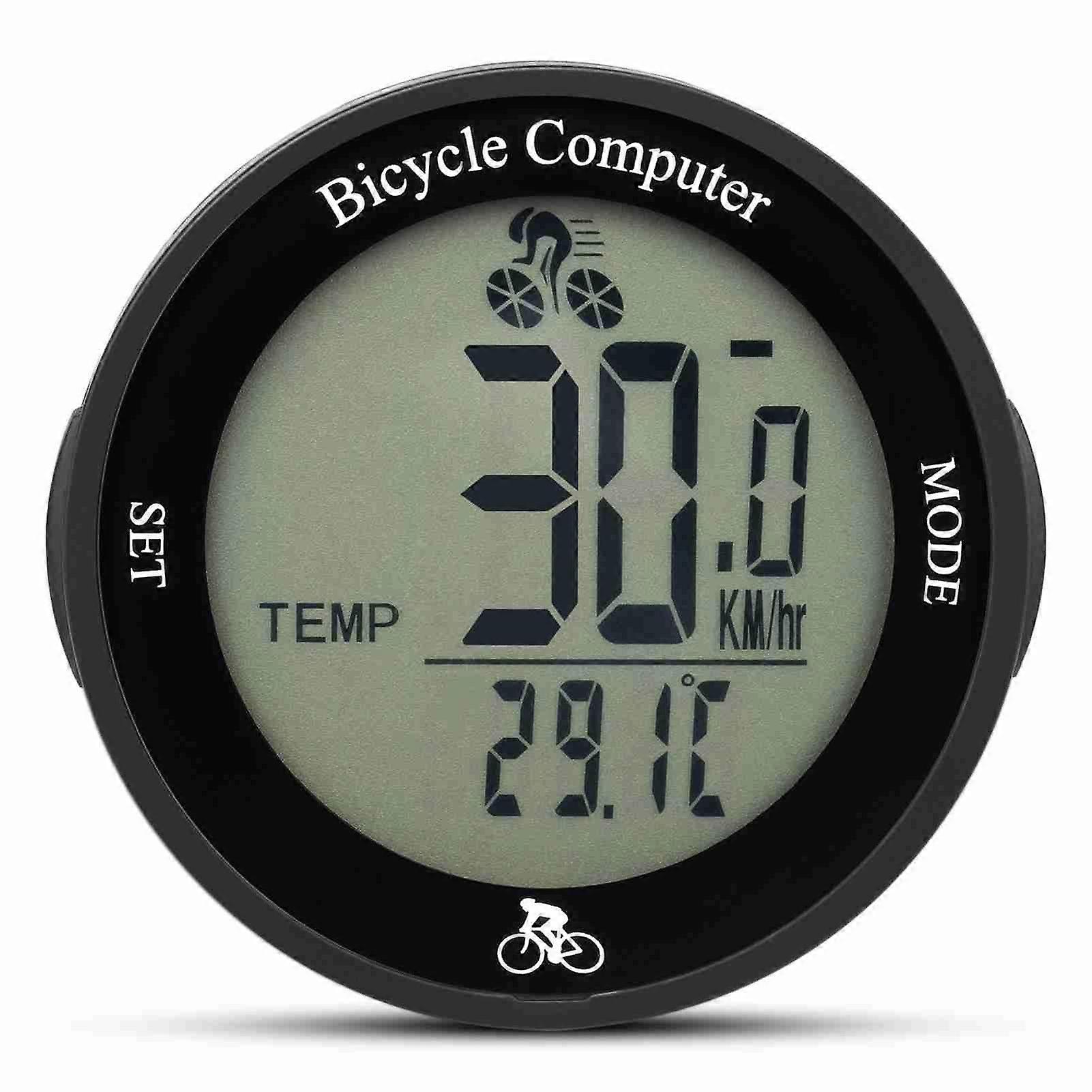 Bike Computer LED Backlight Multifunction Round Wireless Cycle Computer Cycling OdometerYMQX)