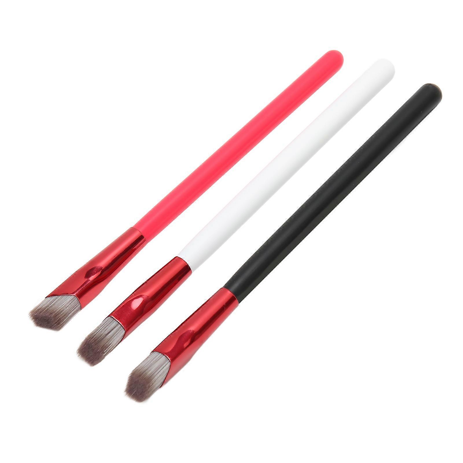3PCS Brow Concealer Contour Brush Gray Hair Red White Black Handle Angled Thin Soft Eyebrow Brush Set