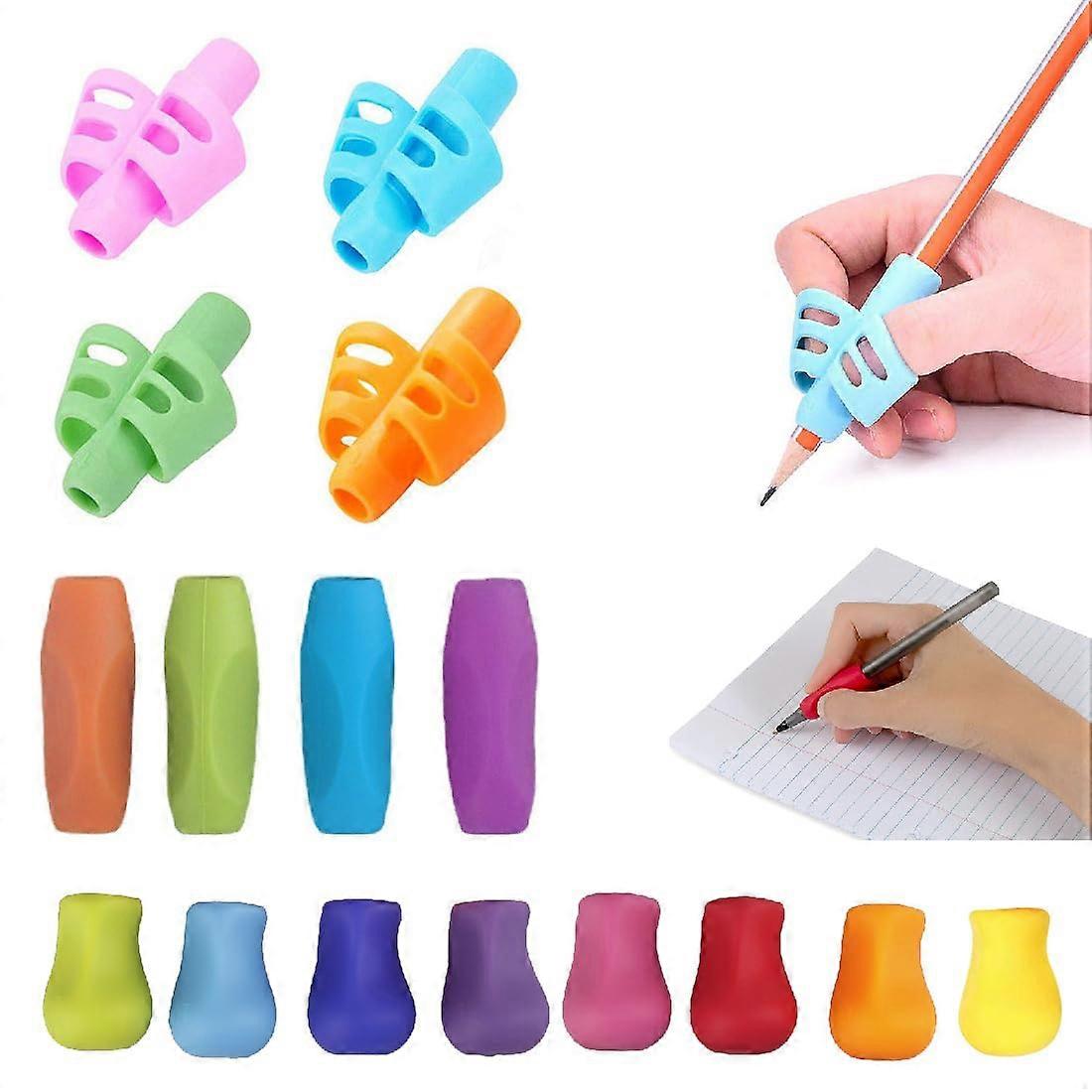 12 Pencil Grips for Various Pens, Improve Handwriting Posture (3 Styles)