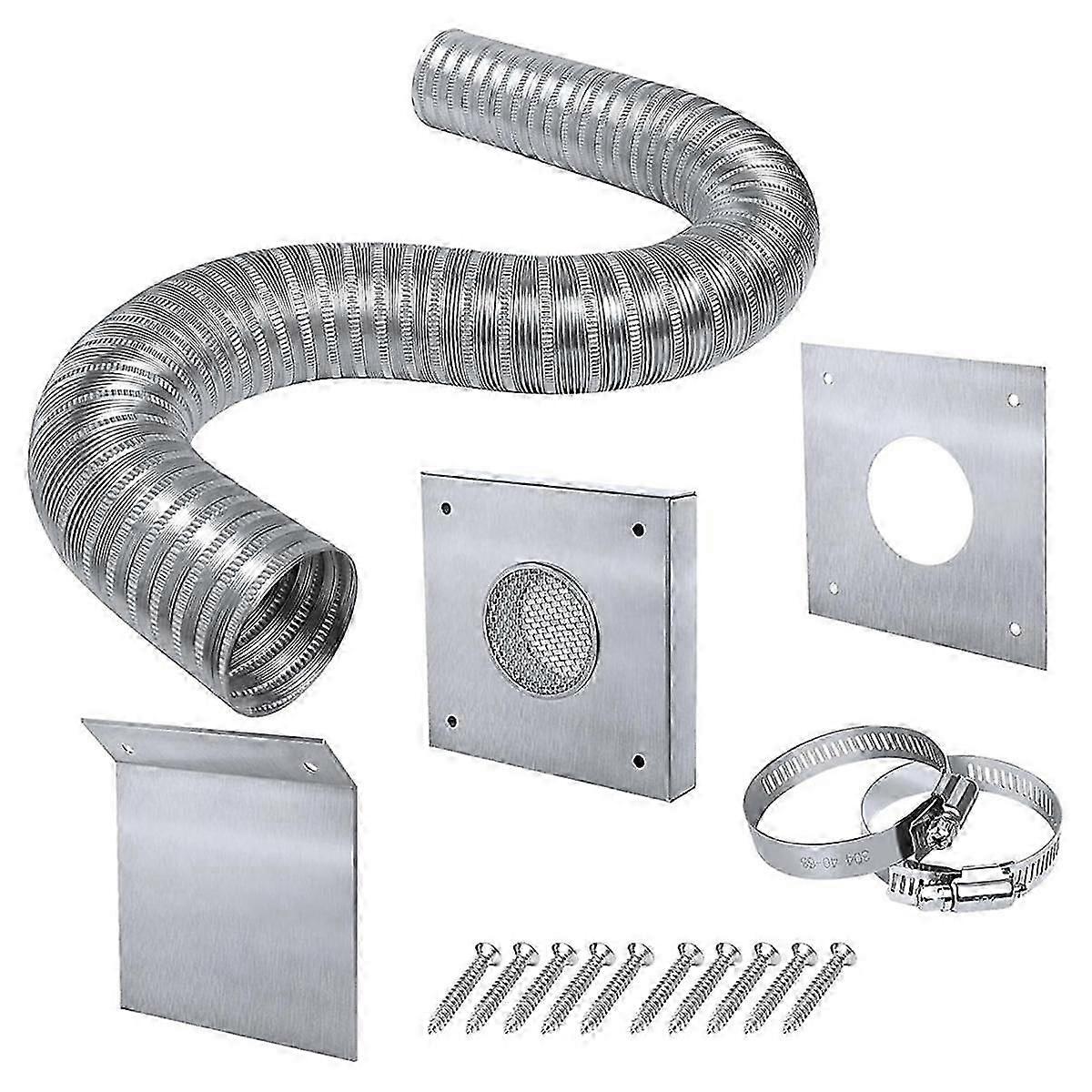 طقم مدخل الهواء النقي لموقد الحبيبات 2x60 بوصة طقم الهواء البارد الخارجي لأنبوب موقد الحبيبات الألومنيوم فليكس