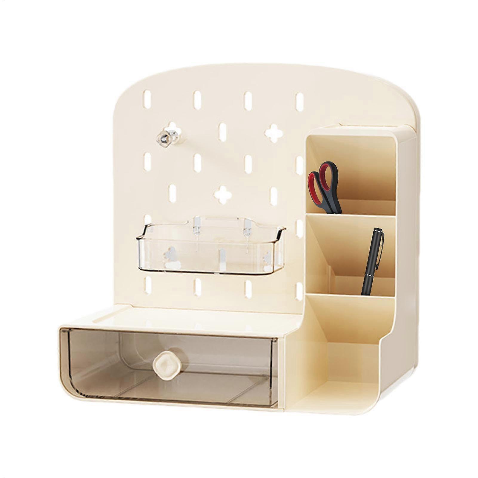 Desktop Pegboard Organiser, Pegboard Desk Organiser, Desk Stationery Organiser, Desk Organiser with Pegboard, Storage and Workplace Accessories Red
