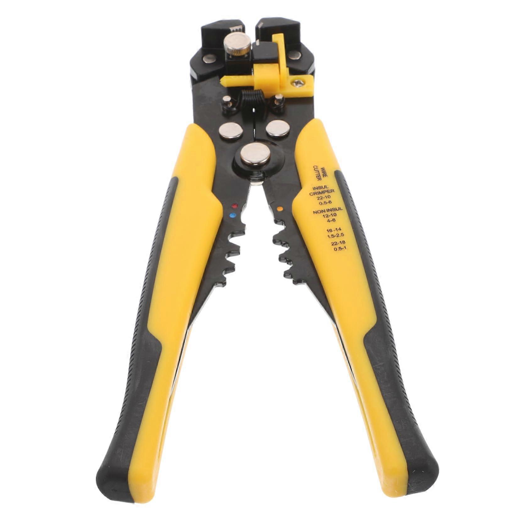 Wire Stripper Folding Crimping Pliers Multifunction Electrician Cable Stripper Plastic Yellow
