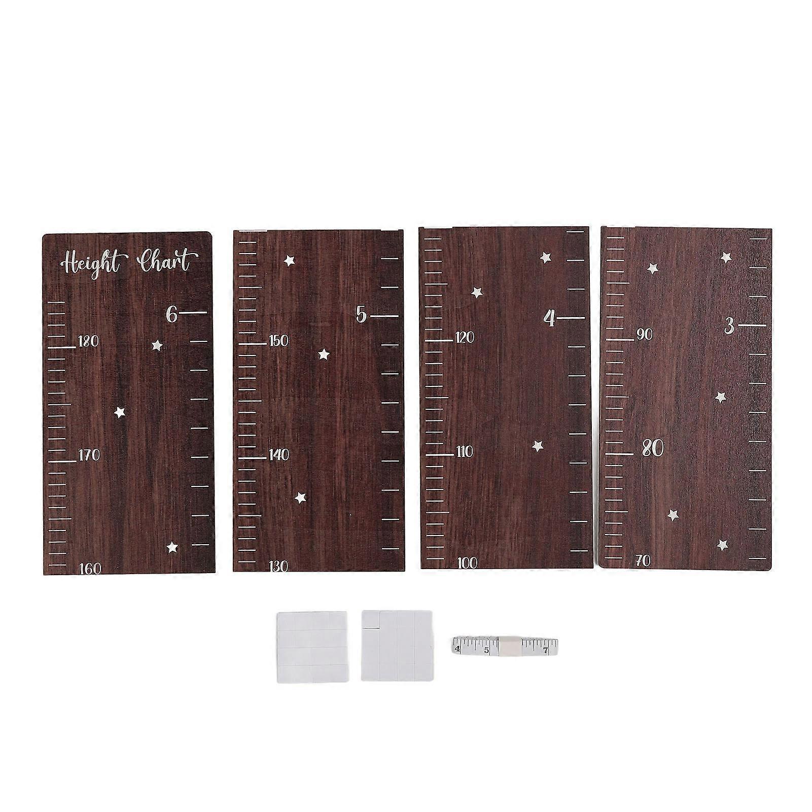 Wooden Ruler Growth Chart Wood Height Chart Easy Installation Height Measurement Ruler for Kids Toddlers