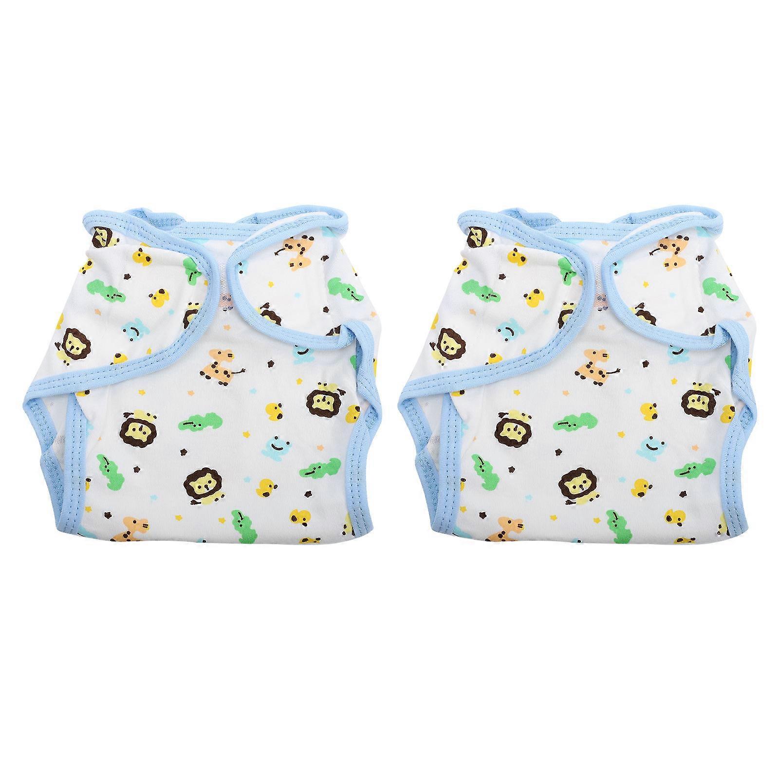 Cartoon Cotton Diaper Pants 2pcs Washable Comfortable Lightweight Briefs for Potty Training Easy to Clean Reusable Underwear for Home and Travel Use