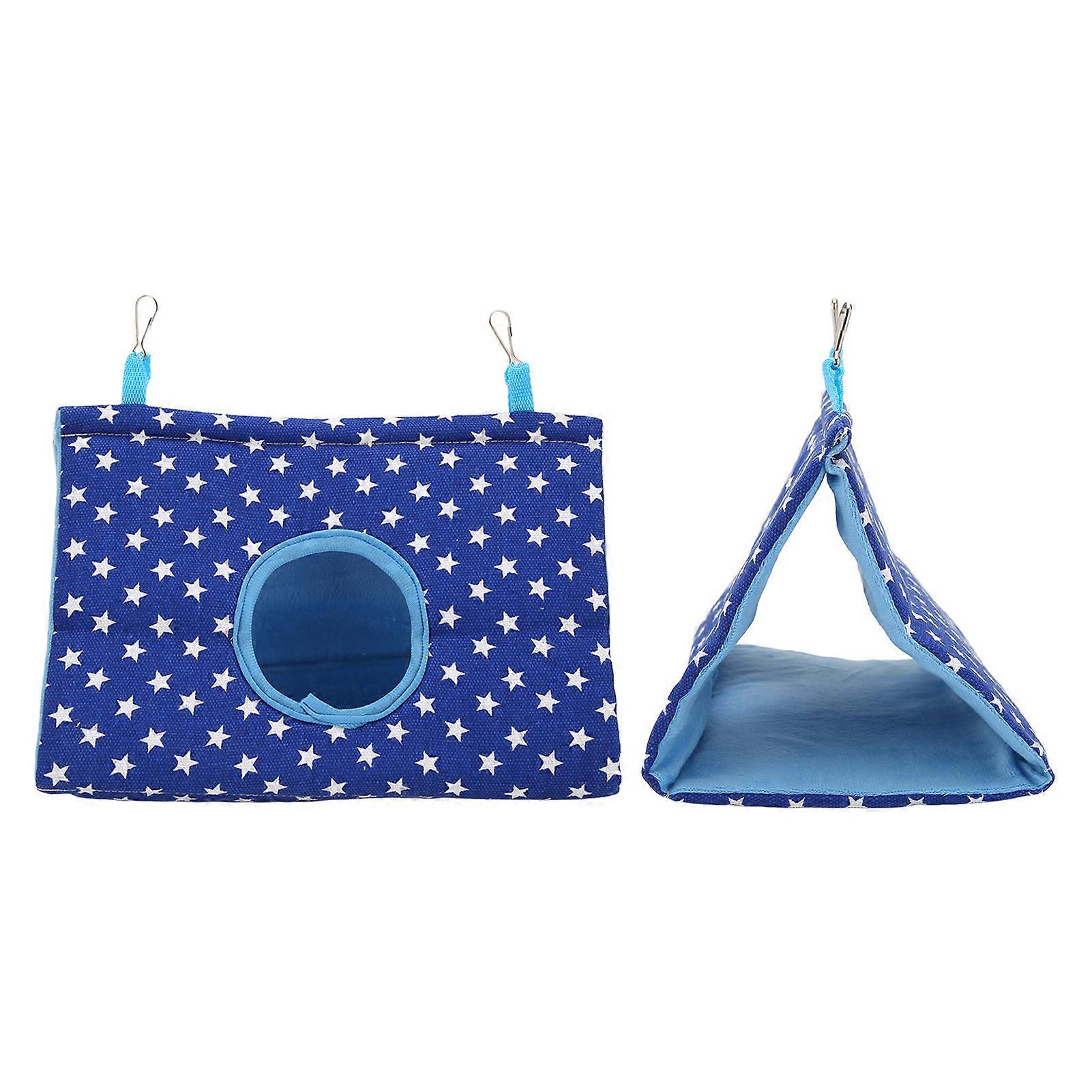 Bird Hanging Tent Warm Triangular Parrot Bed M Blue Star