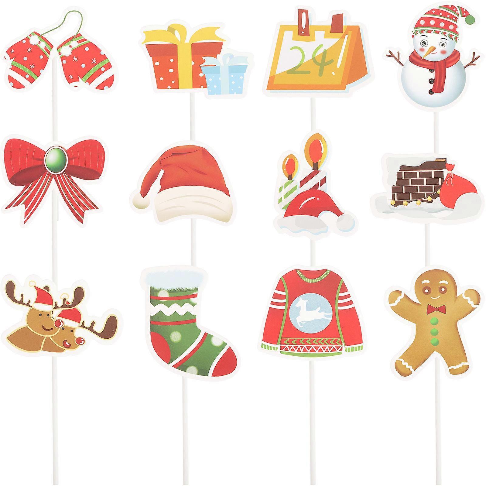 Paper Cupcake Picks 12Pcs Assorted Color for Versatile Party Cupcake Toppers Use