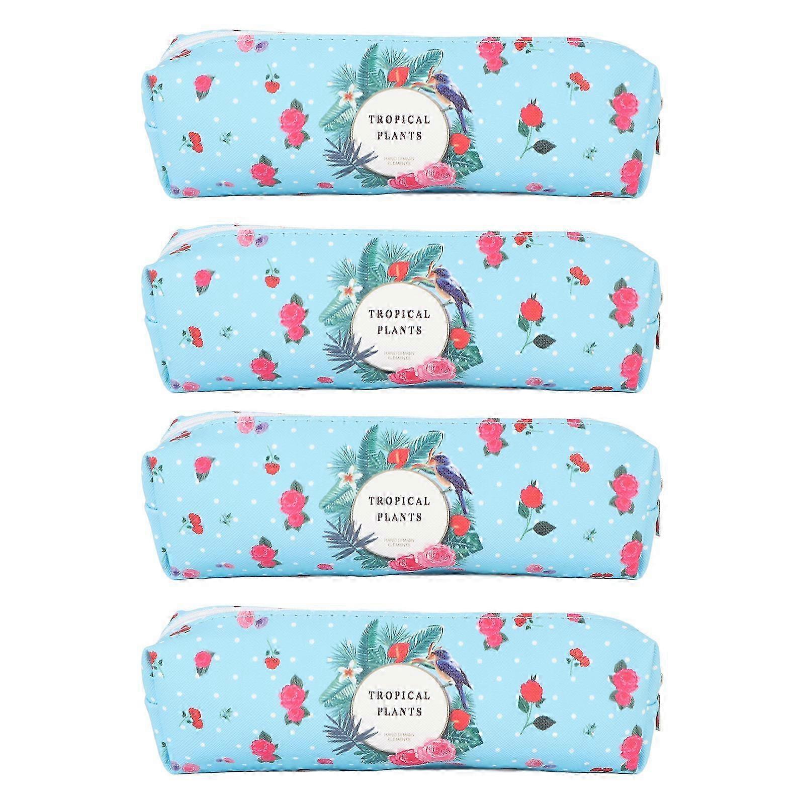 4pcs Waterproof Crochet Hook Case Knitting Needle Storage Bag Large Capacity Holder