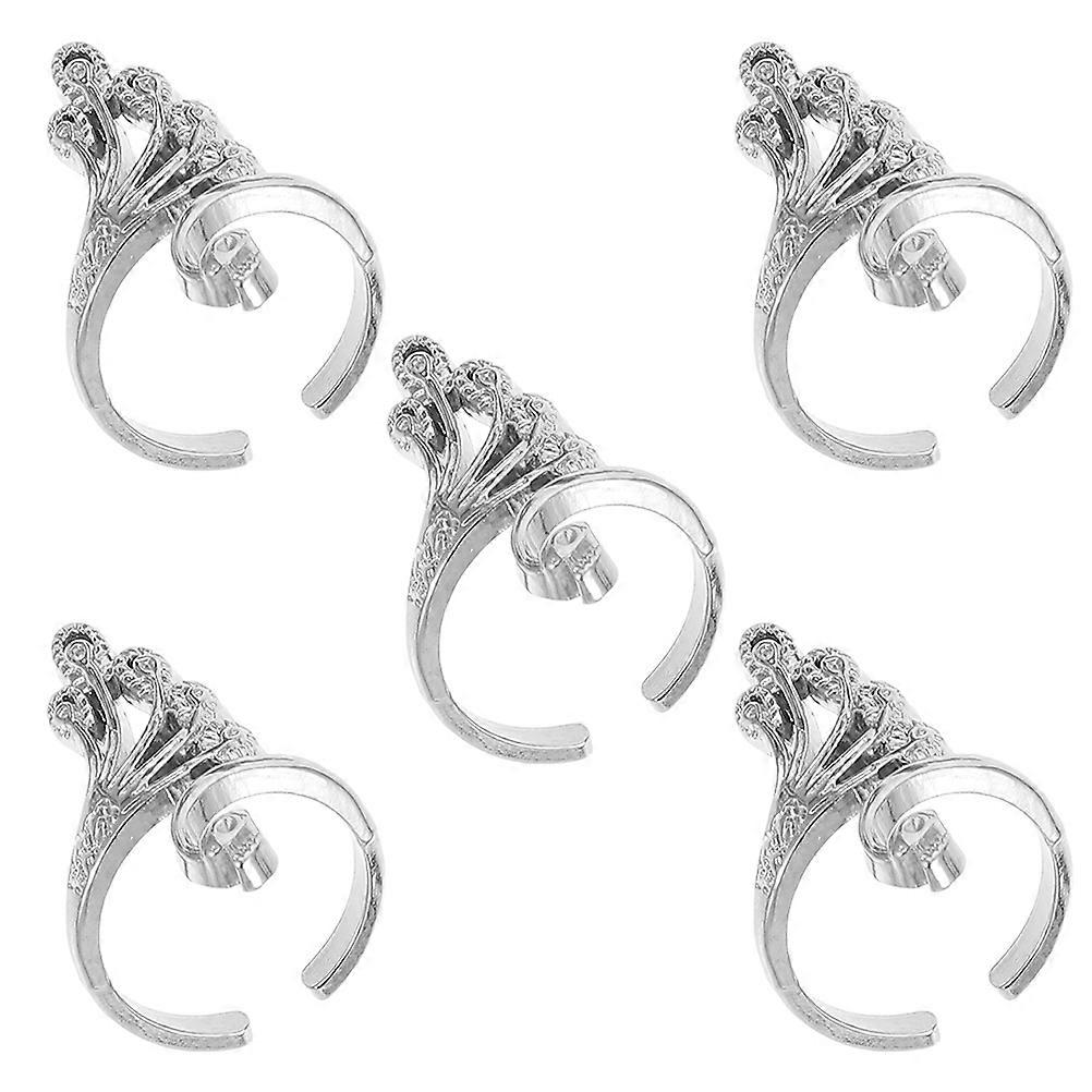 Knitting Loop Rings for Decor Made of Zinc Alloy Silver Color Elegant and Smooth to Wear 5 Pieces