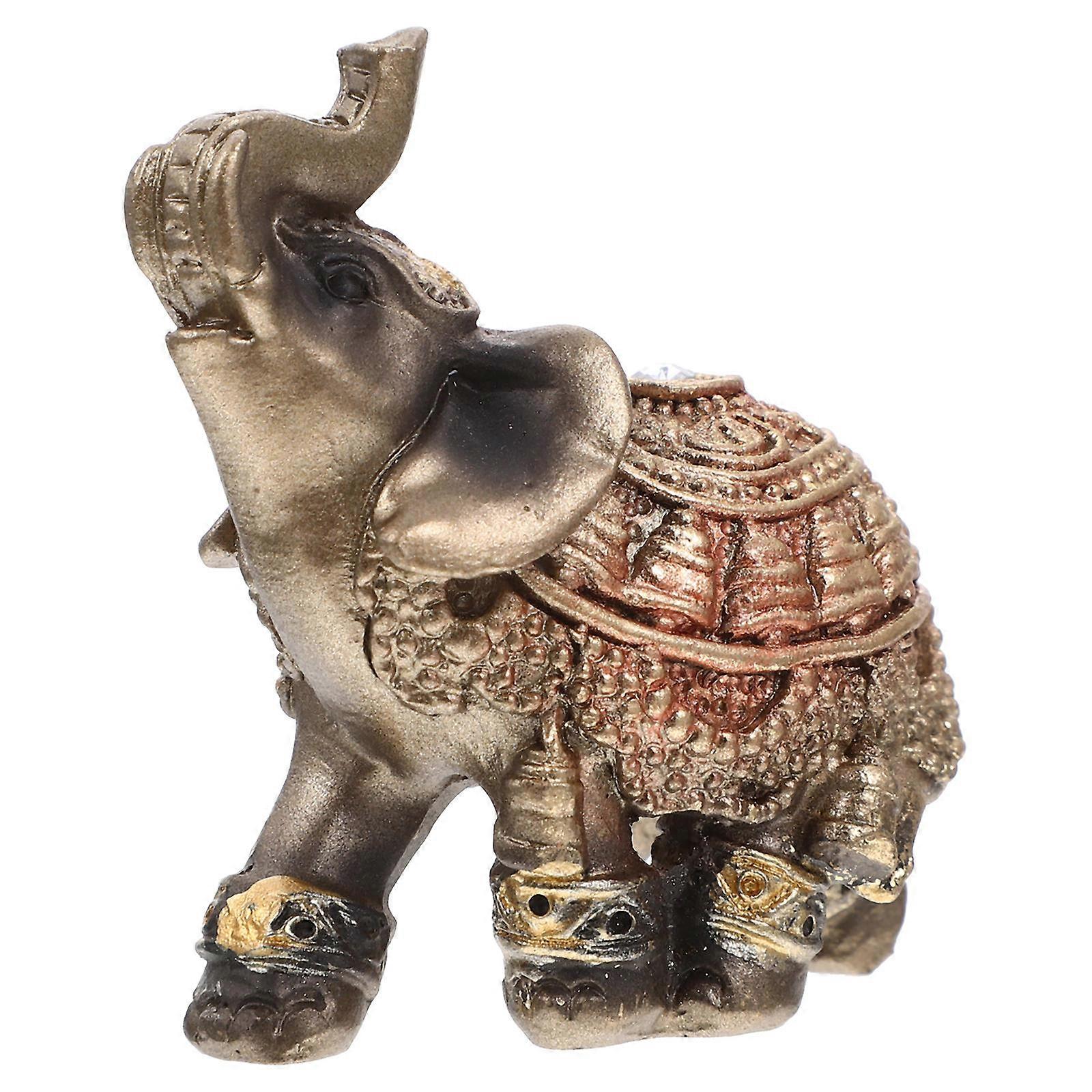 Vanity Decor Elephant Resin Figurine Desktop Decor Study European Style 6.5X3.5X7CM 1Pcs