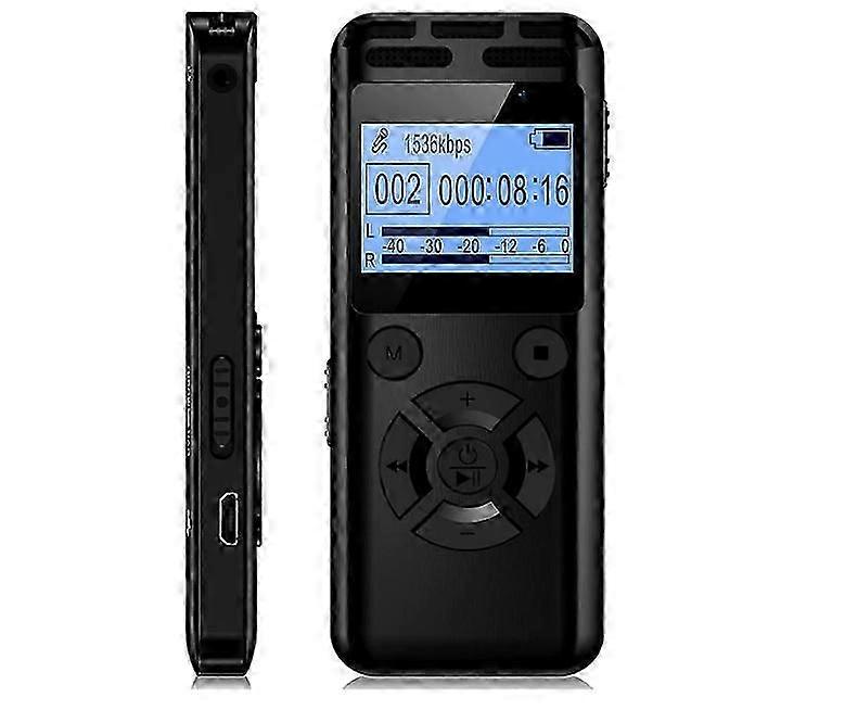 Digital Voice Recorder, Voice Activated Recorder with 560mAh Large Capacity Battrey, Professional Recording Device with Playback(Black)