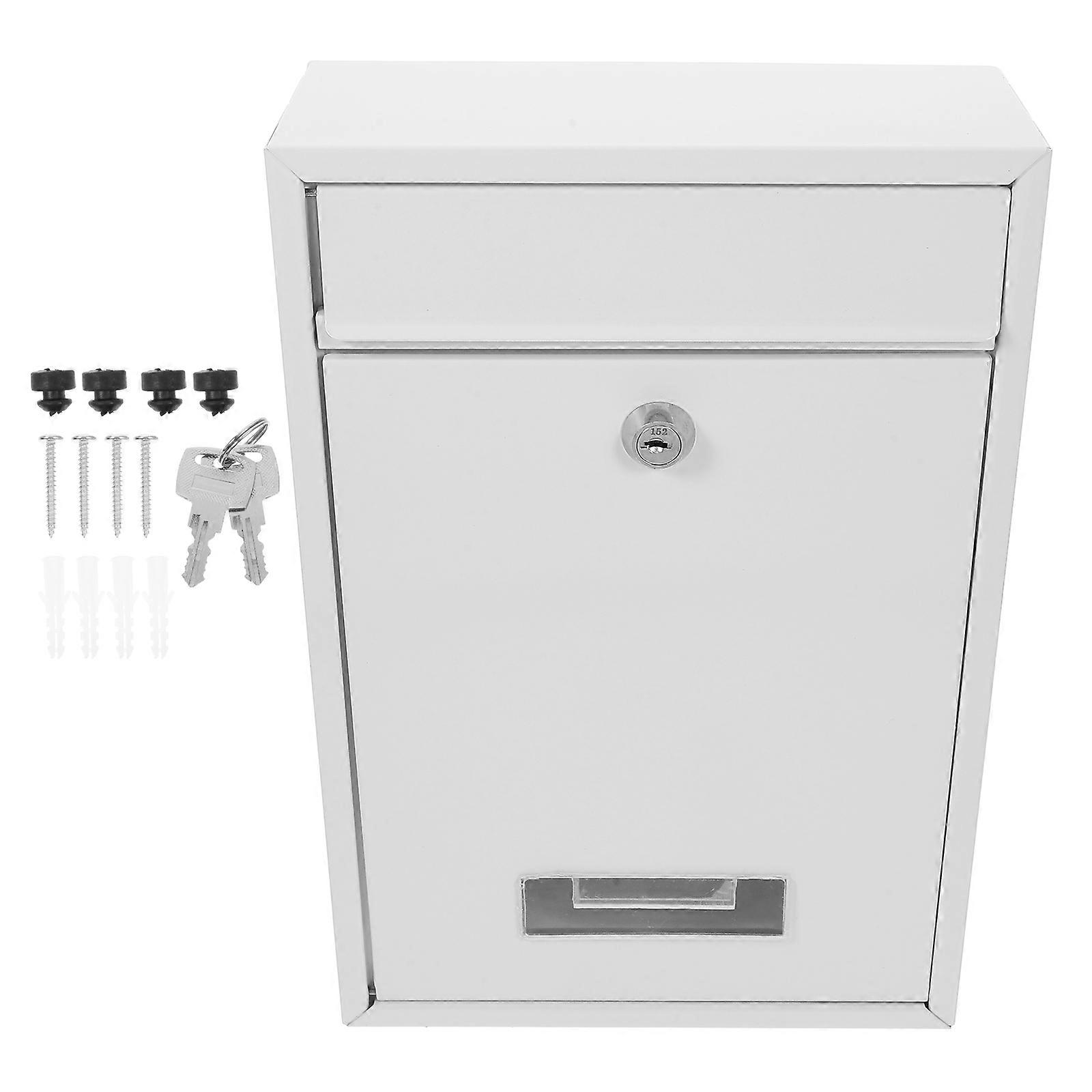 Drop Box With Lock Secure Document Storage Home Or Office Use 32.00X21.70X8.40CM Silver Splashproof 1Pack