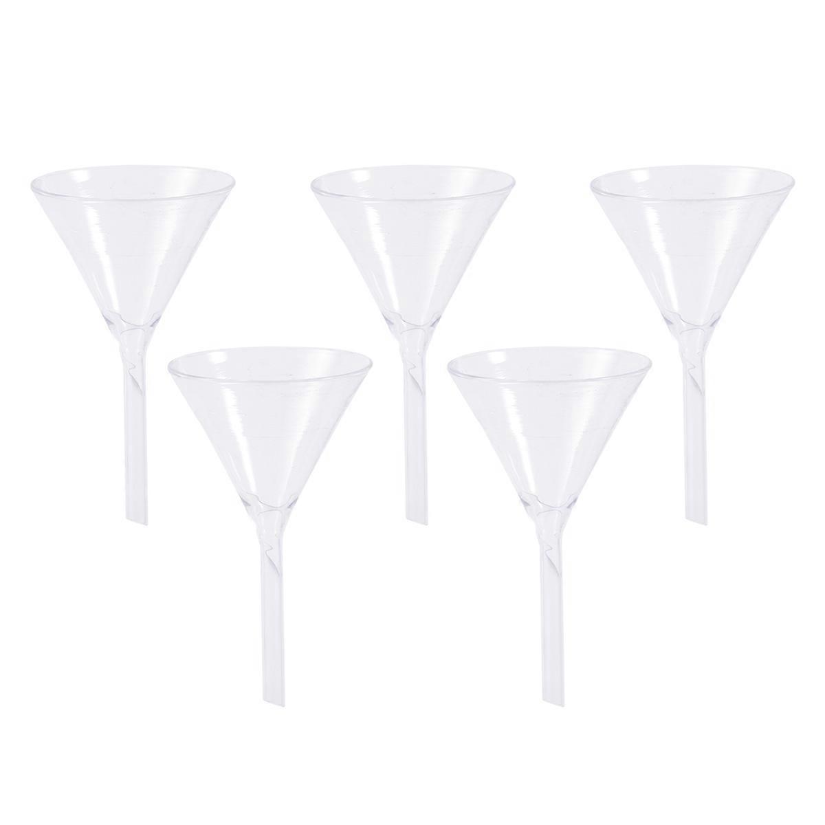 5pcs Glass Triangle Funnels for Chemistry Lab – Reusable Lightweight Laboratory Glassware for Liquid and Solid Analytical Transfer Tools