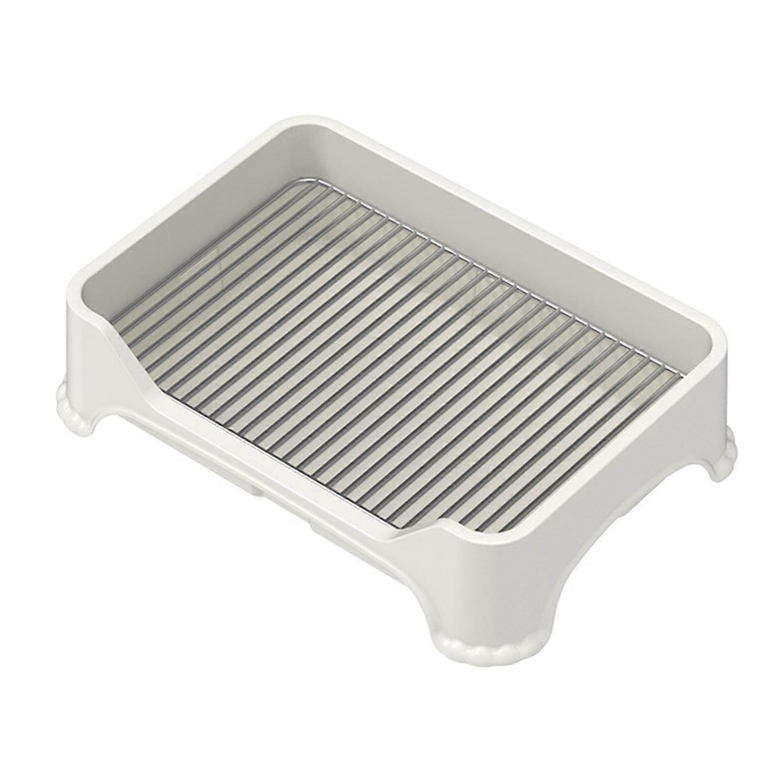 Puppy Potty Training Tray, Portable Dog Toilet, Small and Medium Dog Litter Box, White B