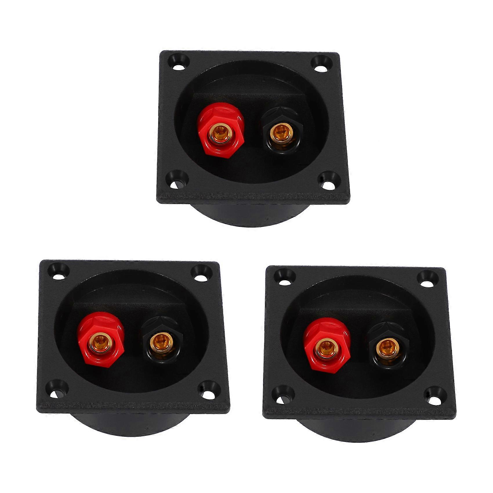 3X Square Board Binding Post Speaker Box Terminal Cup Wire Cable Box Connector