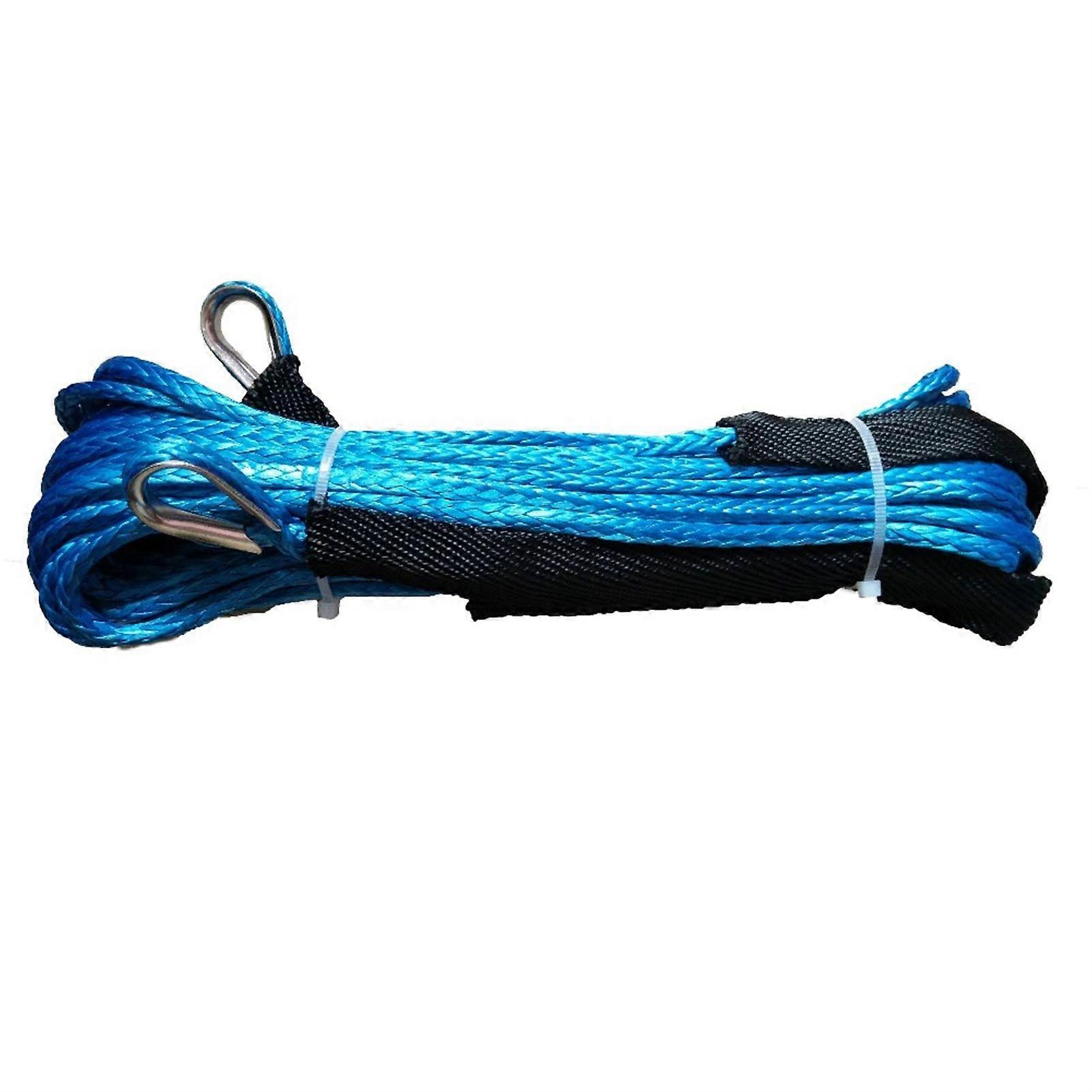 Synthetic Winch Rope Kit 5mm x 30m With Thimble Ends And Hooks Grey