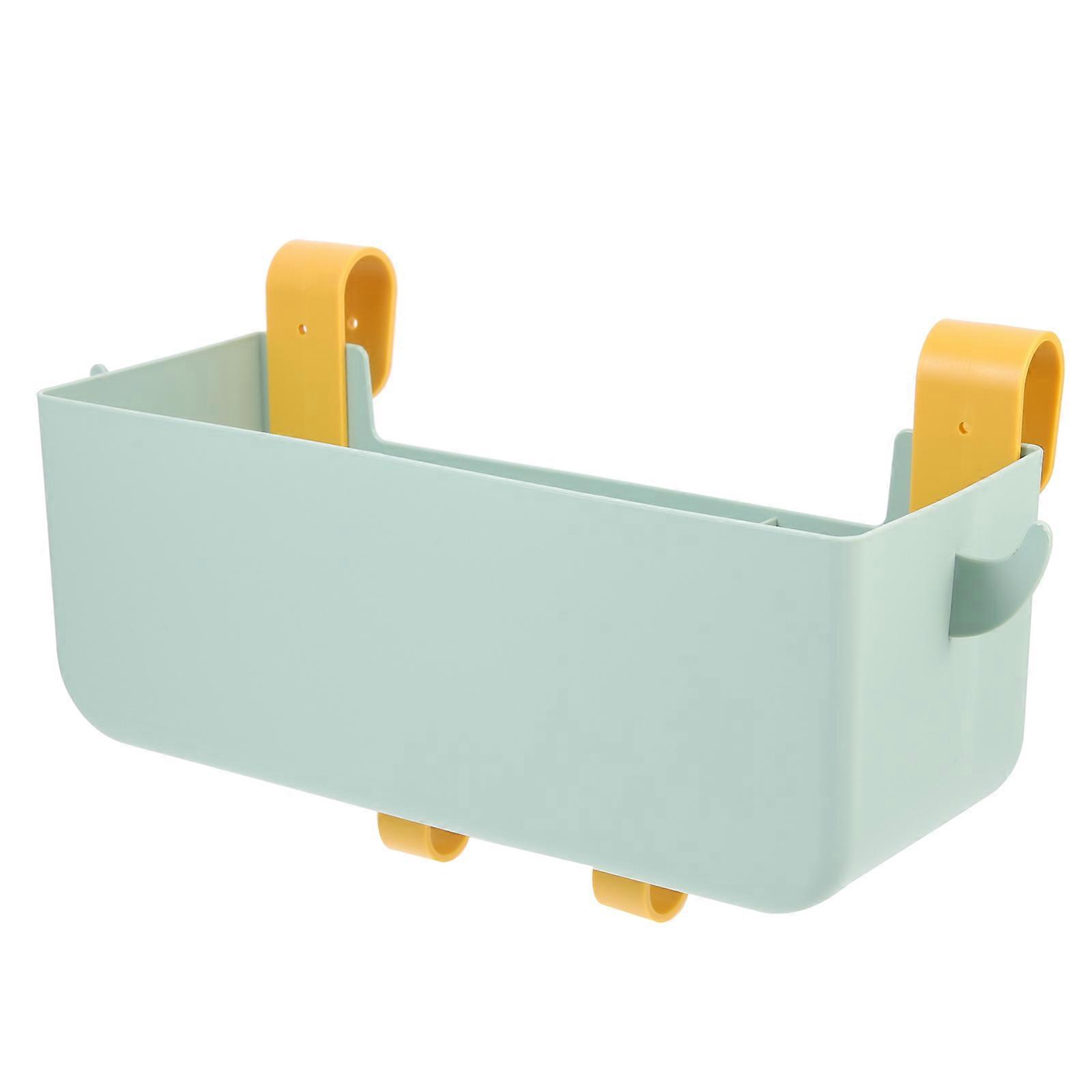 Light Green Hanging Bedside Caddy MultiFunctional Bed Storage Organizer for Home PP Material with Hooks