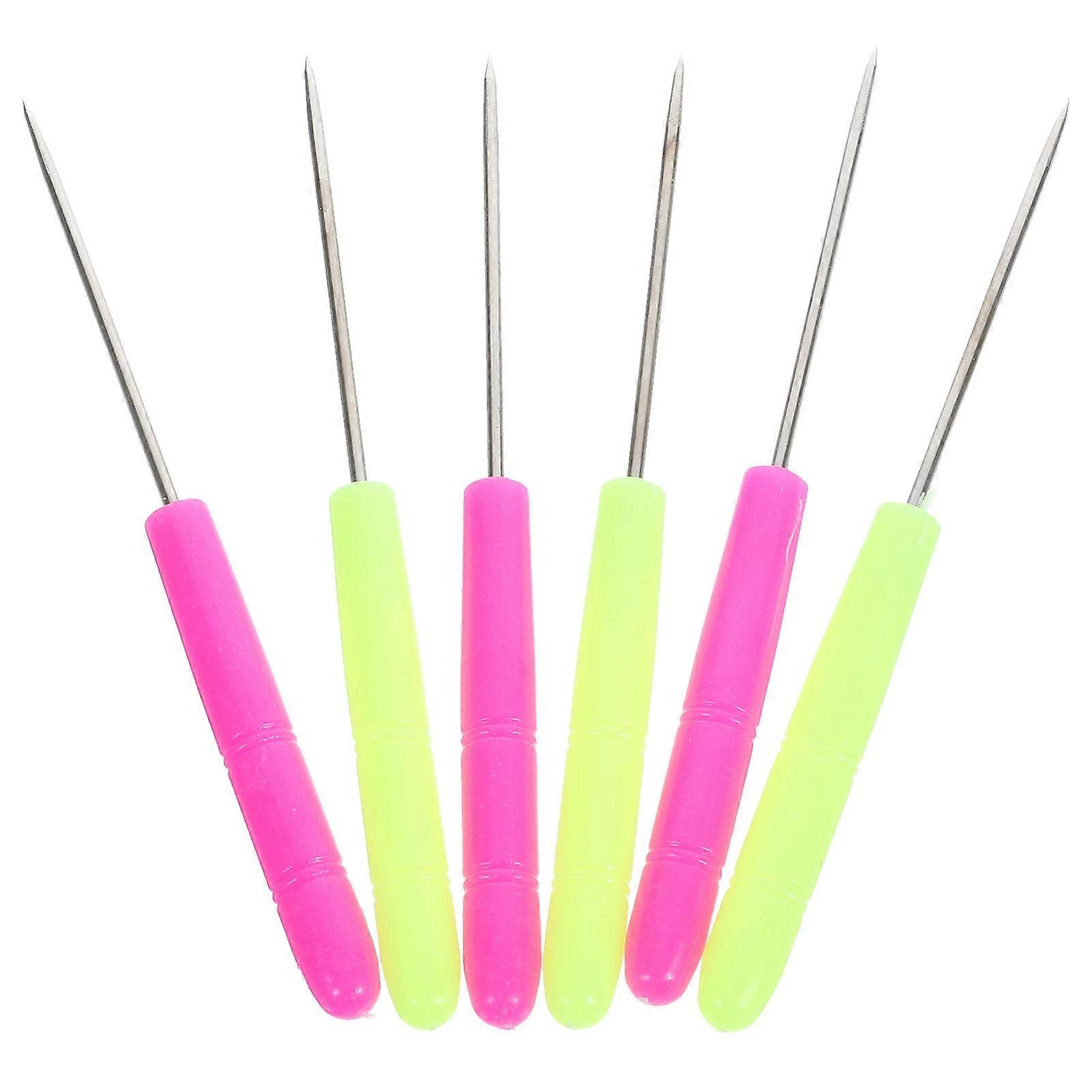 Stainless Steel Sugar Stir Needle Set for Cookie Decorating with AntiSkid Handle 6pcs Assorted Color