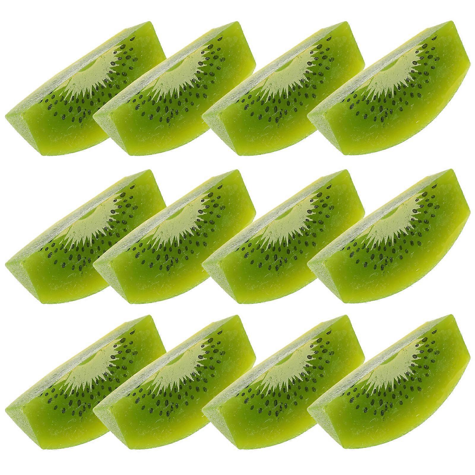 Fake Kiwi Slice Simulation Kiwifruit Slice Model for Playing 12Pcs