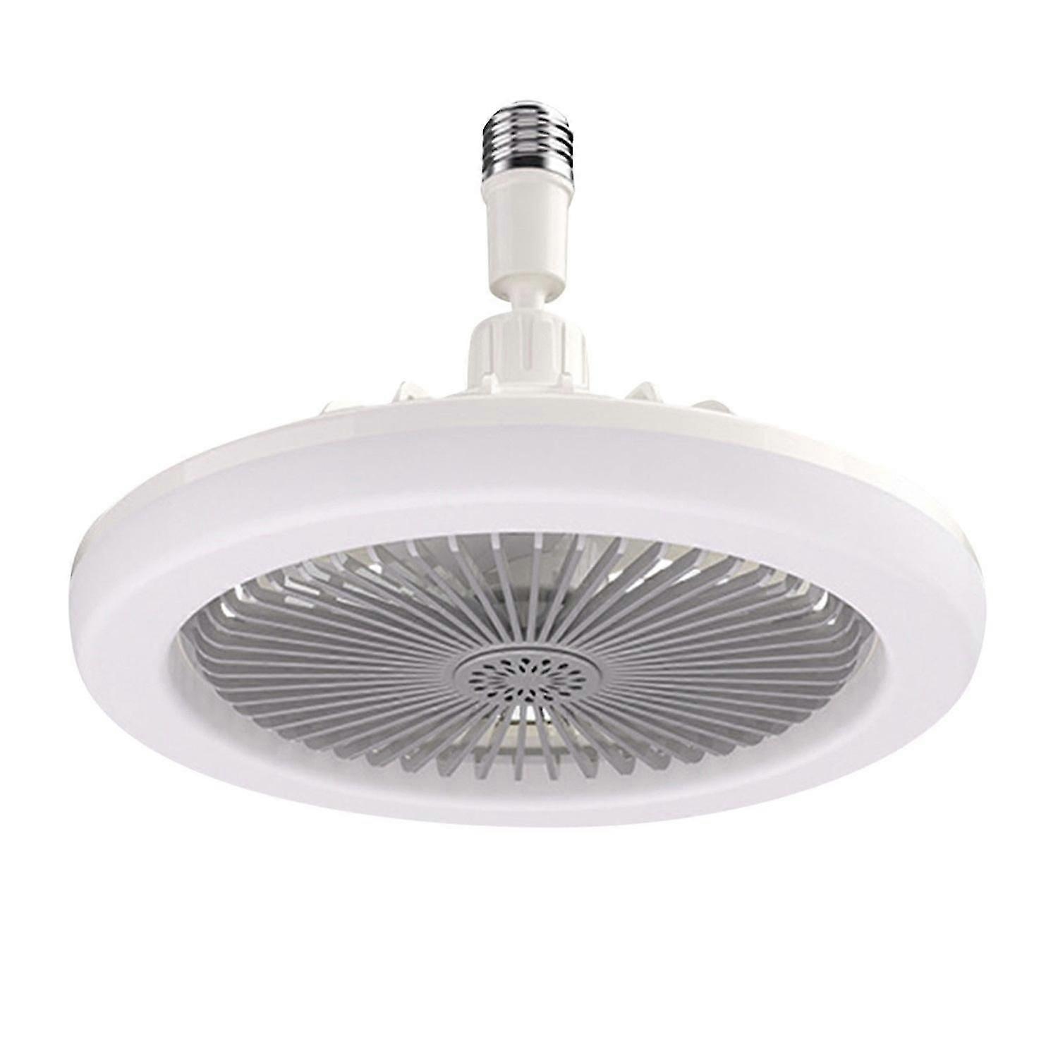 Grey Mini Ceiling Fan with LED Light and Remote, Quick Installation