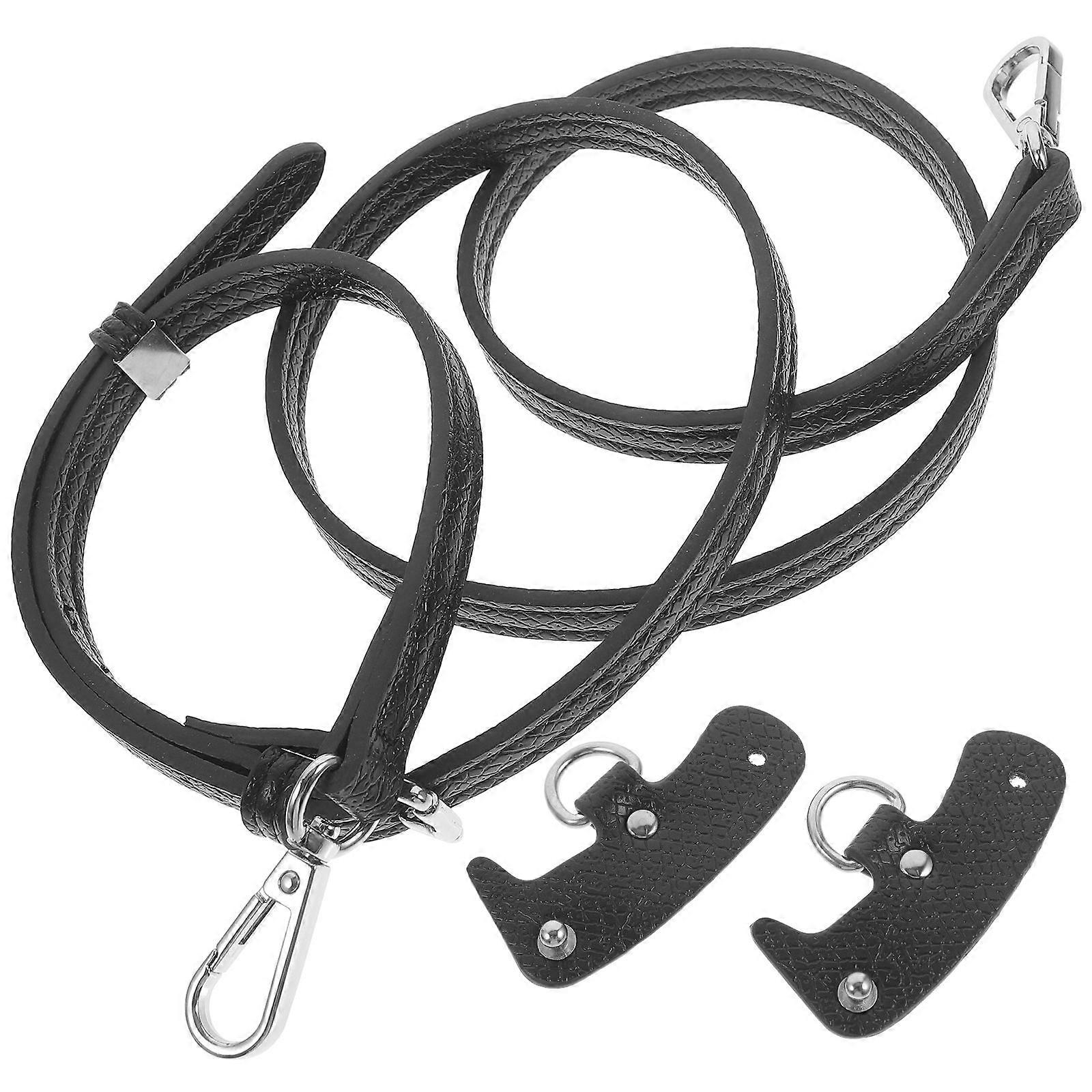 Adjustable Shoulder Strap for Women Handbags with Buckle Black 1 Set