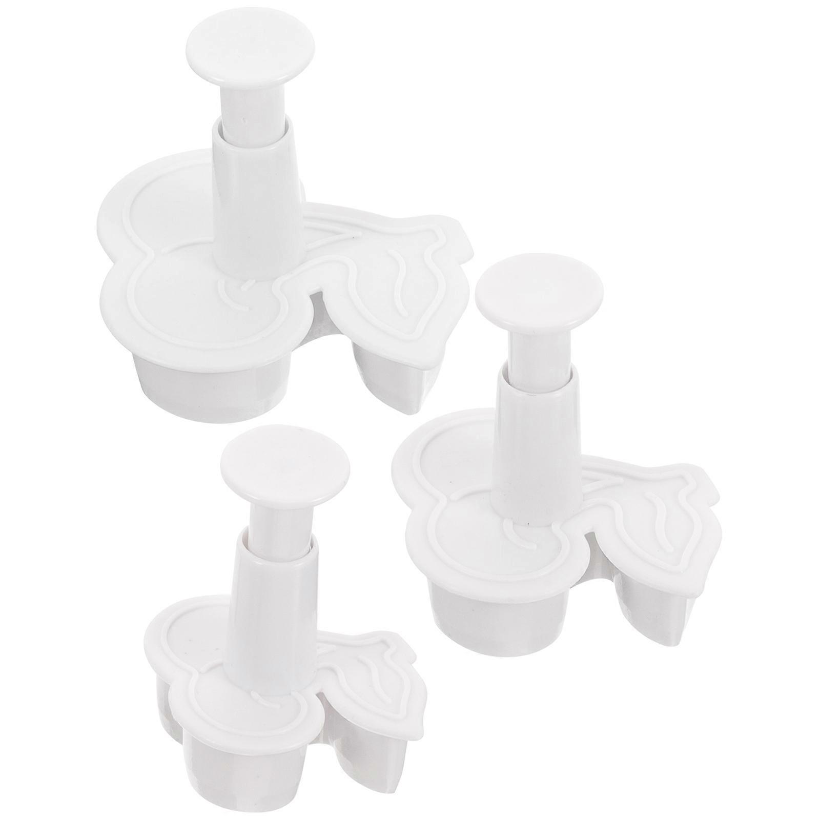 3Pcs White Plastic Reusable Cookie Cutters for Baking Accessories and Daily Use with Comfort Grip