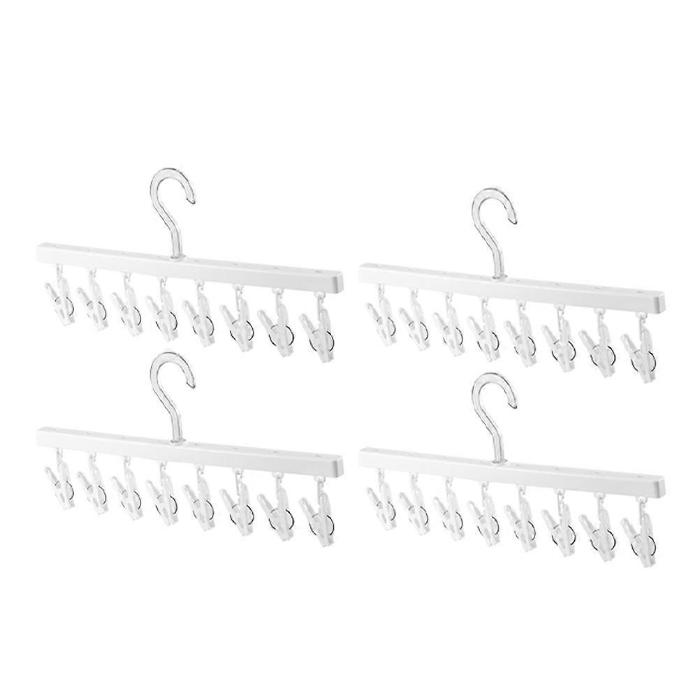 4pcs Socks Drying Rack with 8 Clips Clothes Drying Rack and Socks Holder Rotation
