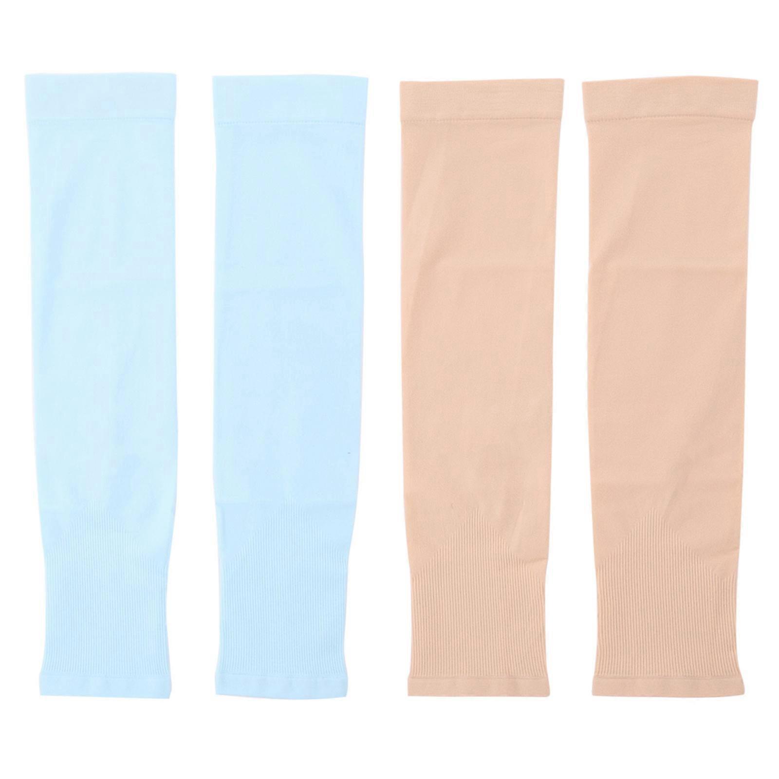 Sun Sleeves For Men Uv Protection Ice Silk Material 2 Pairs Sky Blue For Golfing Fishing