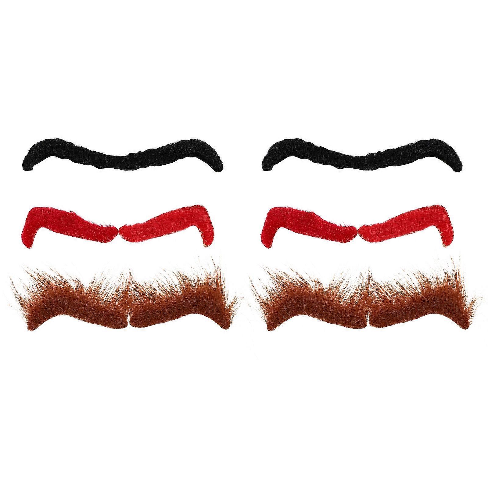 Simulation Eyebrow Halloween Costume Accessory Assorted Color 7.00X5.00X1.00CM 6Pairs