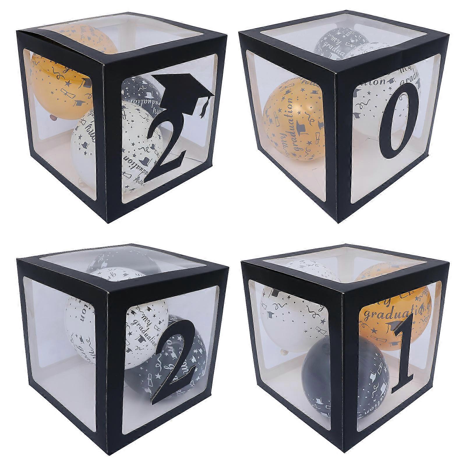 Graduation Party Balloon Boxes 4Pcs With 20Pcs Balloons For Creative Decorations And Memorable Events