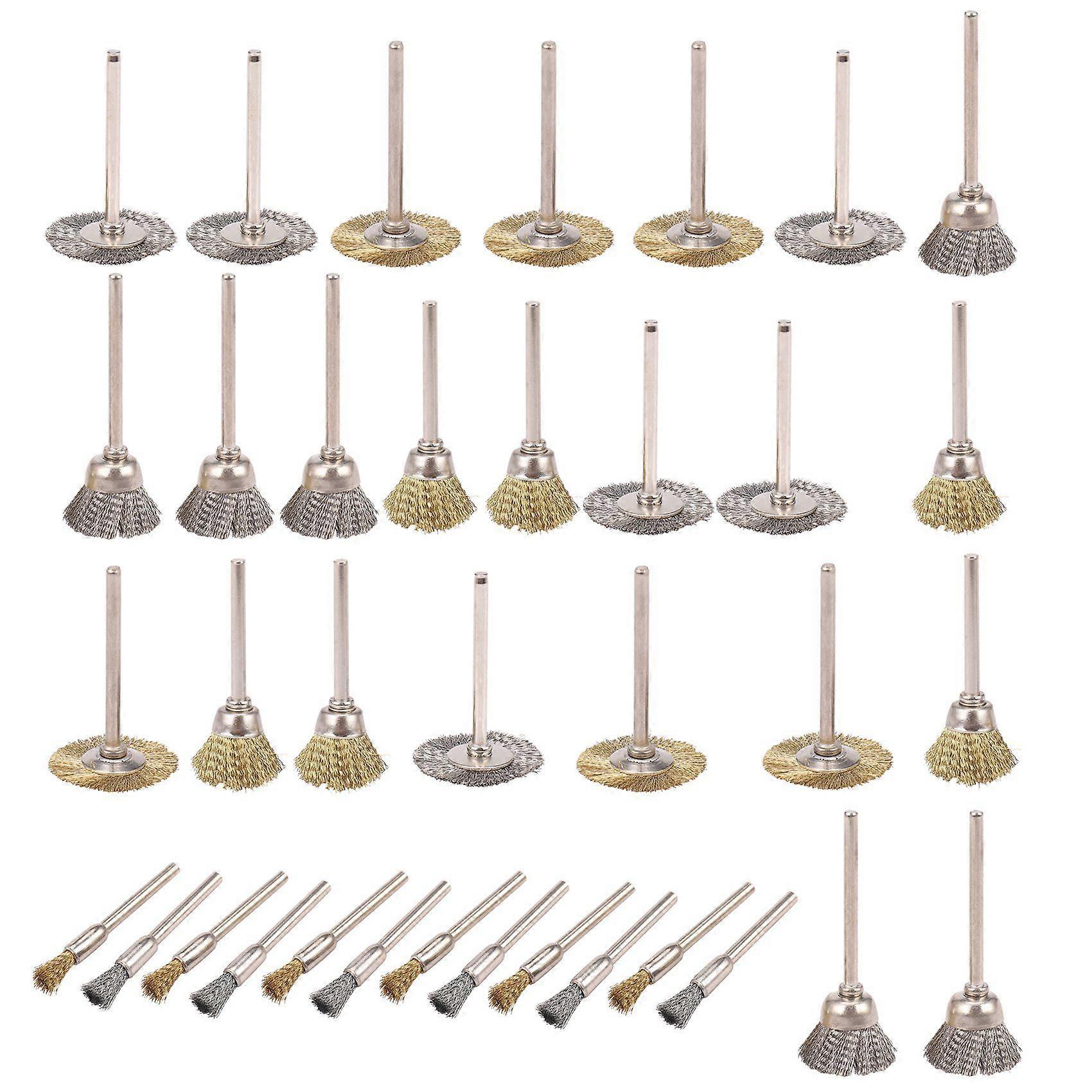36 pcs Copper Wire Polishing Wheel Brush Drum full set for