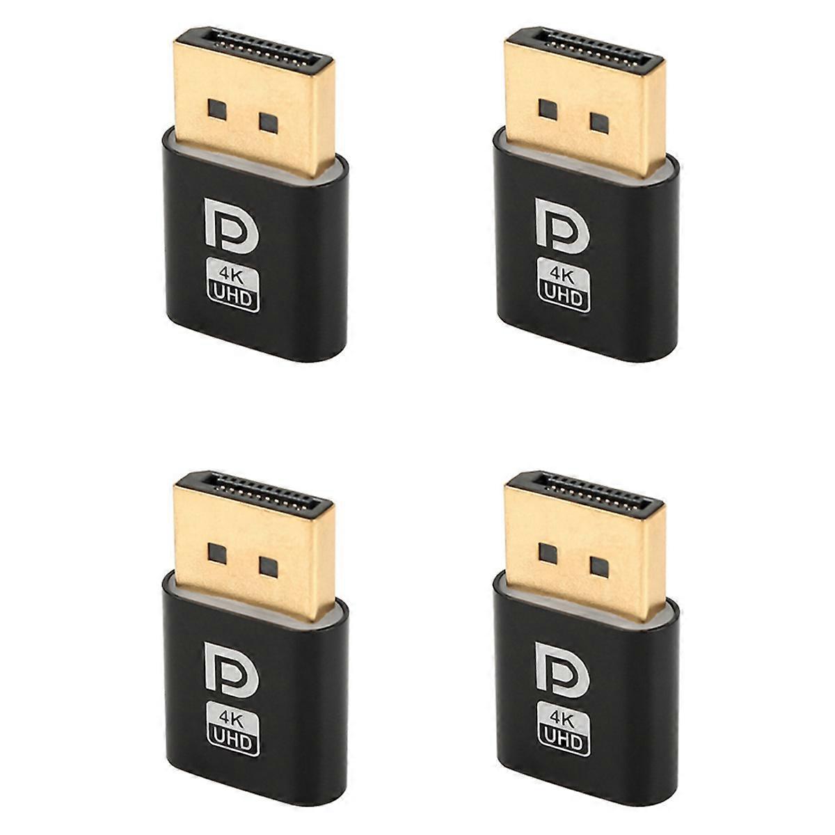 4X 4K Displayport Dummy Plug DP Display Adapter EDID Headless Ghost Emulator Desktop Accessories