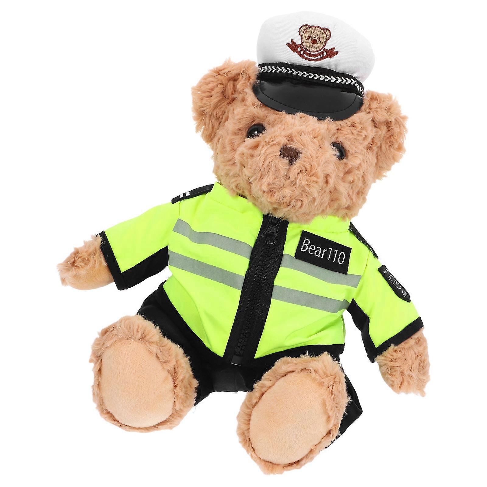 Cute Police Bear Plush Toy for Kids Decoration Soft Plush and PP Cotton 7 Inch