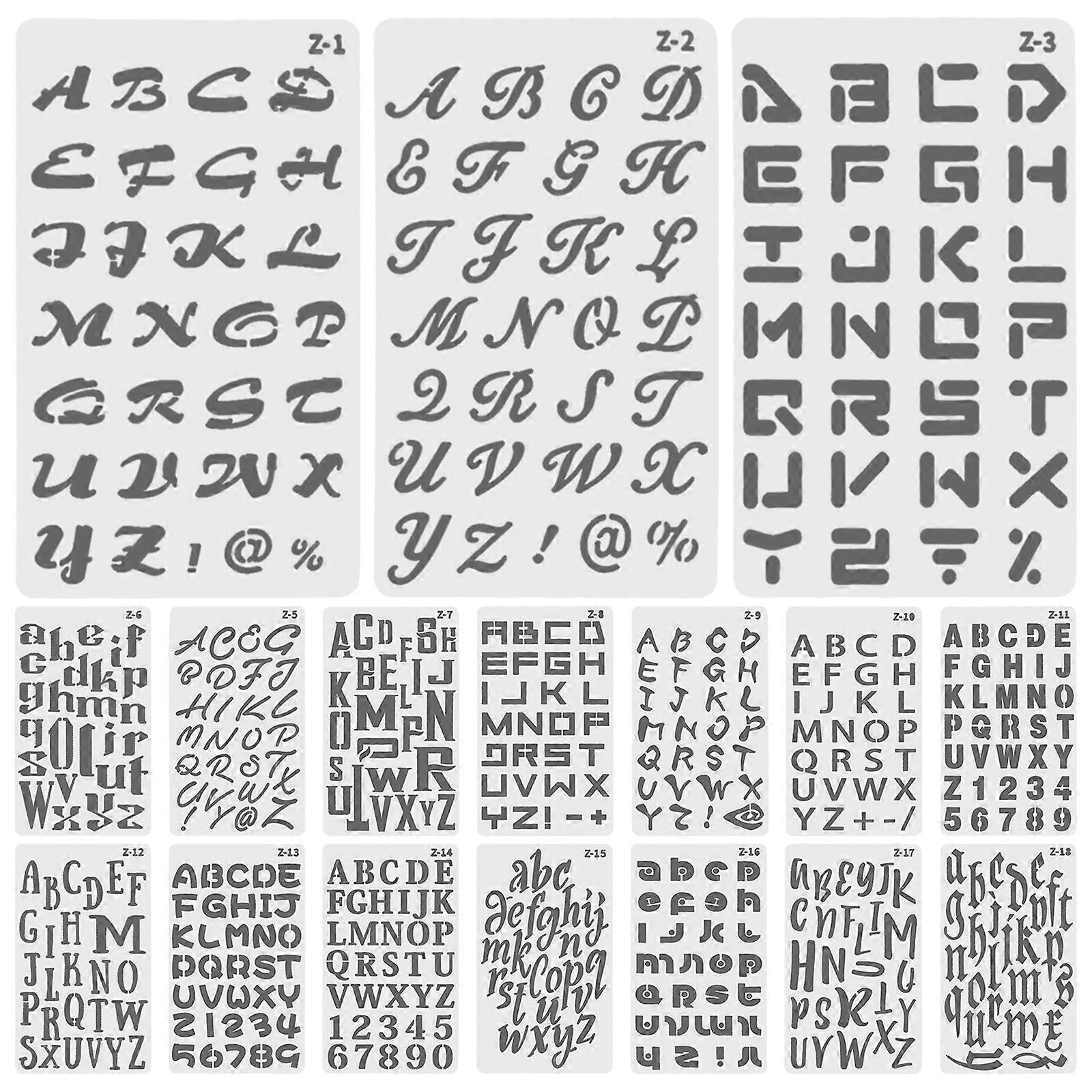 Reusable Plastic Stencils for DIY Crafts Journaling Drawing with Precision Letters and Symbols