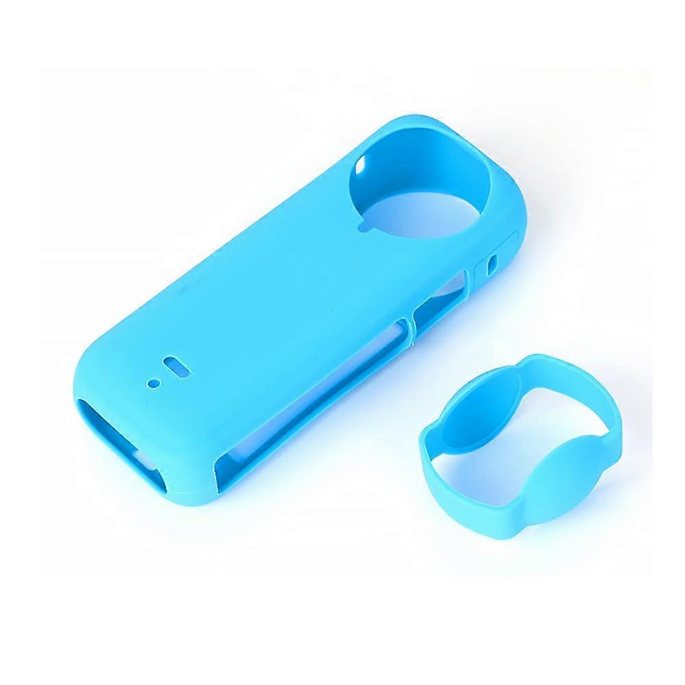 Compatible Silicone Protective Case for Insta360 X4, AntiScratch Shell Cover Frame for Panorama Action Camera, Mount Sleeve Guard (Case Only) (Blue)