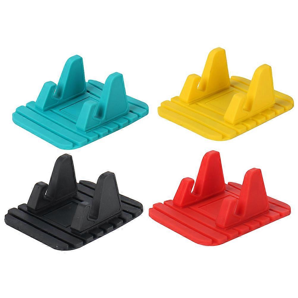 Silicone Car Phone Holder with Non slip Mat for Dashboard Assorted Color Stable and Durable 4 pcs