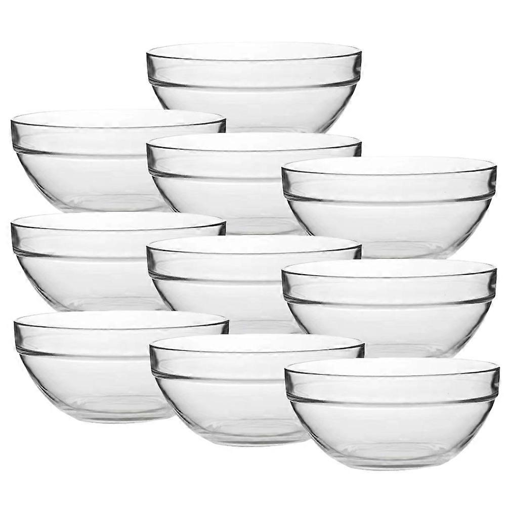 Transparent Glass Small Dessert Bowl for Storage 10Pcs Kitchenware Set