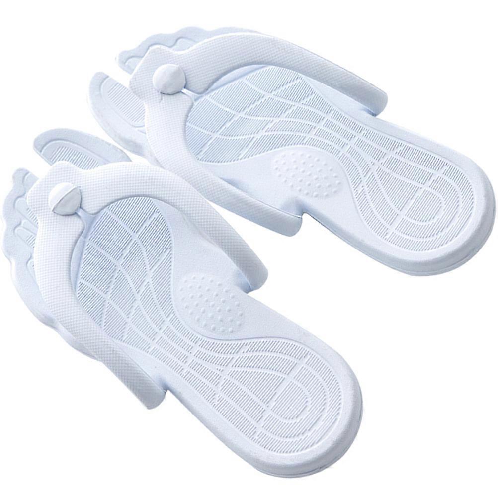 Non-Skid Spa Slippers For Beach And Home Use In Sky-Blue Flat Bottom Design 1 Pair