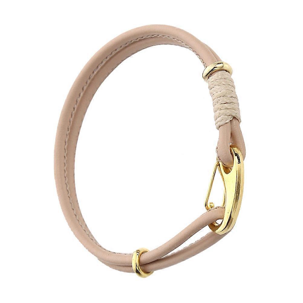 Sheepskin Cord Bracelet for Women – DIY Wrist Chain Bangle with Lobster Buckle, Beige Fashion Accessory