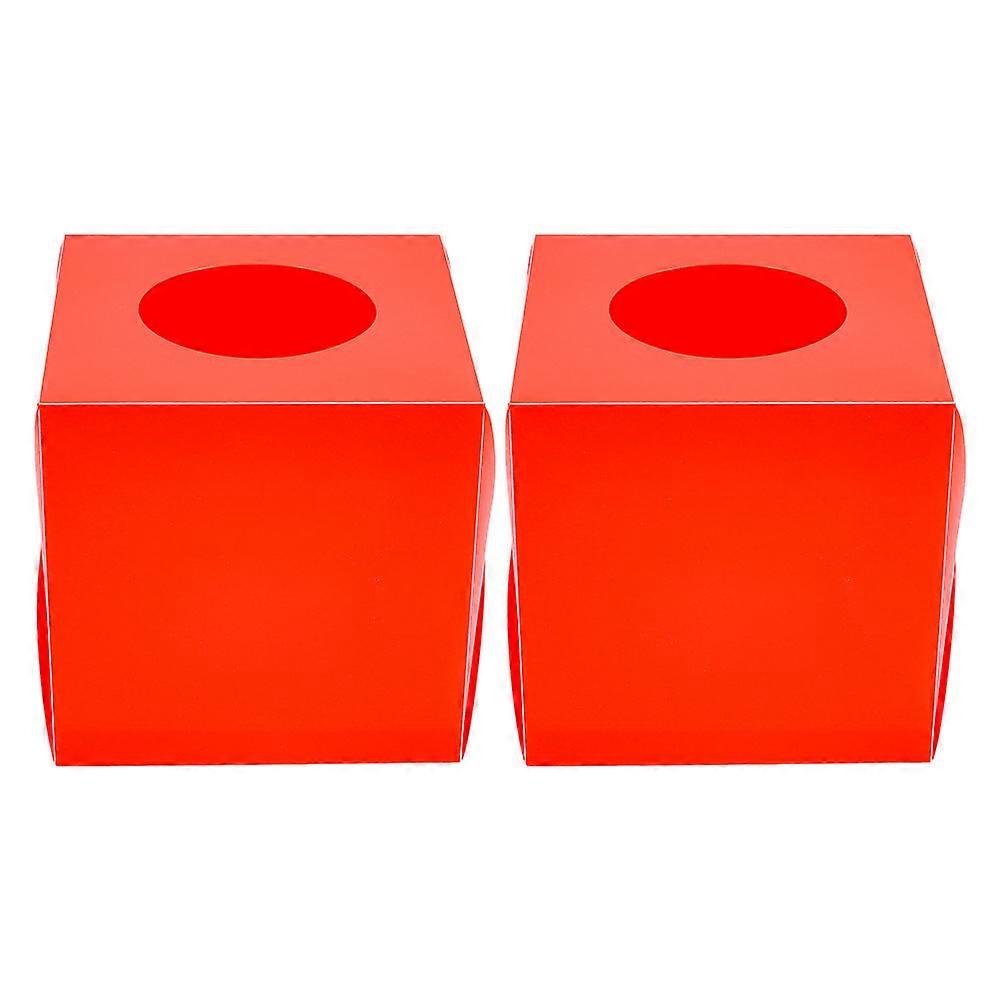Red Raffle Box Sturdy Plastic Ticket Storage Cube for Party Favors, Fundraising, Voting & Office Activities Multifunctional Ballot & Donation