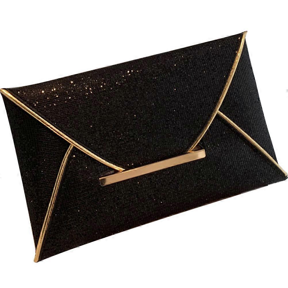 Durable PU Coin Purse Envelope Bag for Storage Use Black Small Wallet Woman Handbag 4.5 Inches