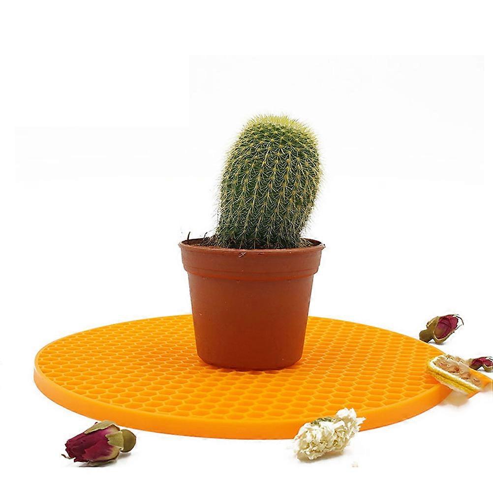 Non-slip Honeycomb Pot Holder Silicone Mat For Dining Table Use Sky-blue Color 17.2X17.2X0.6Cm 1Pack