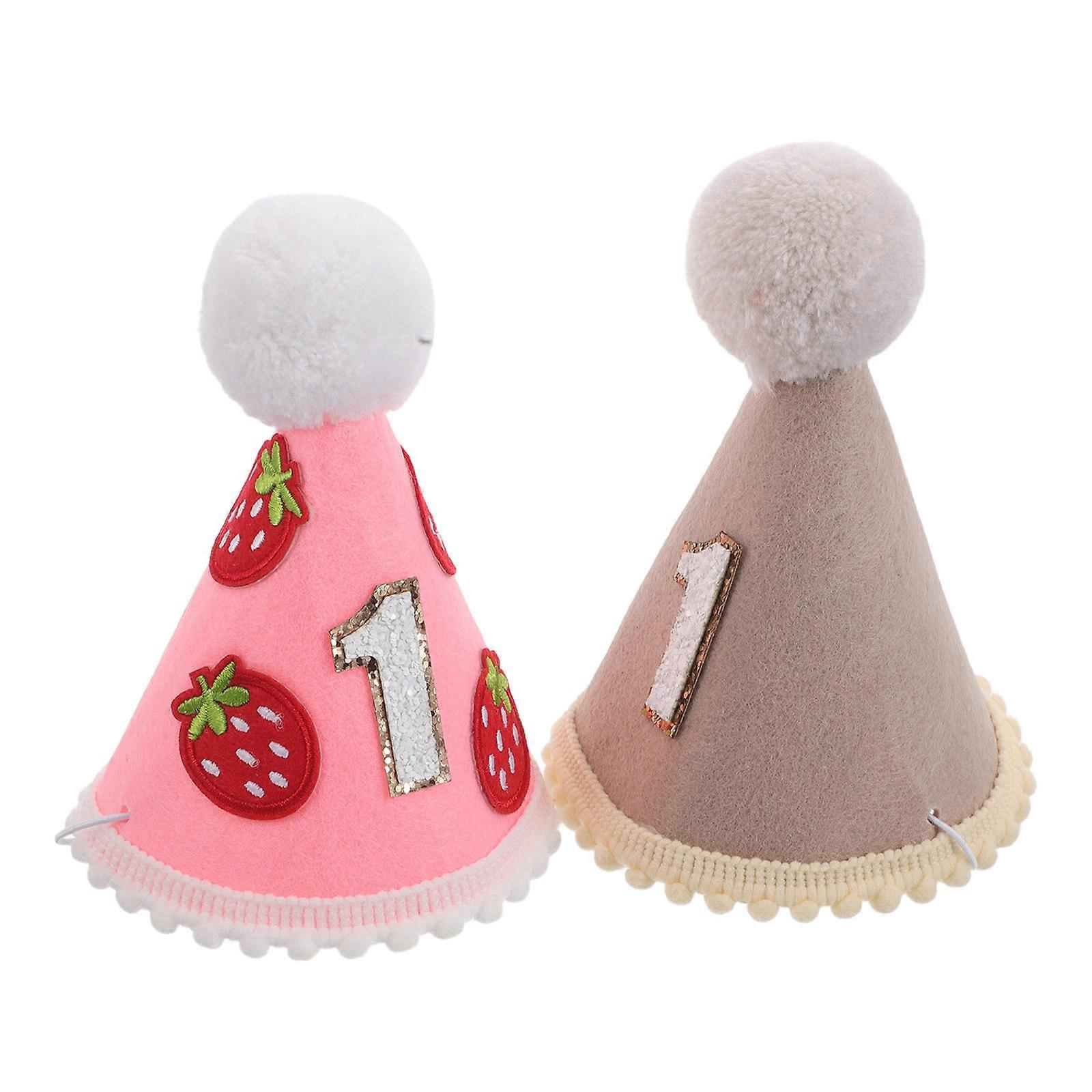 Here's a refined and engaging product description based on your input:
**2pcs Unique Felt Party Hat First Birthday Celebration Lightweight